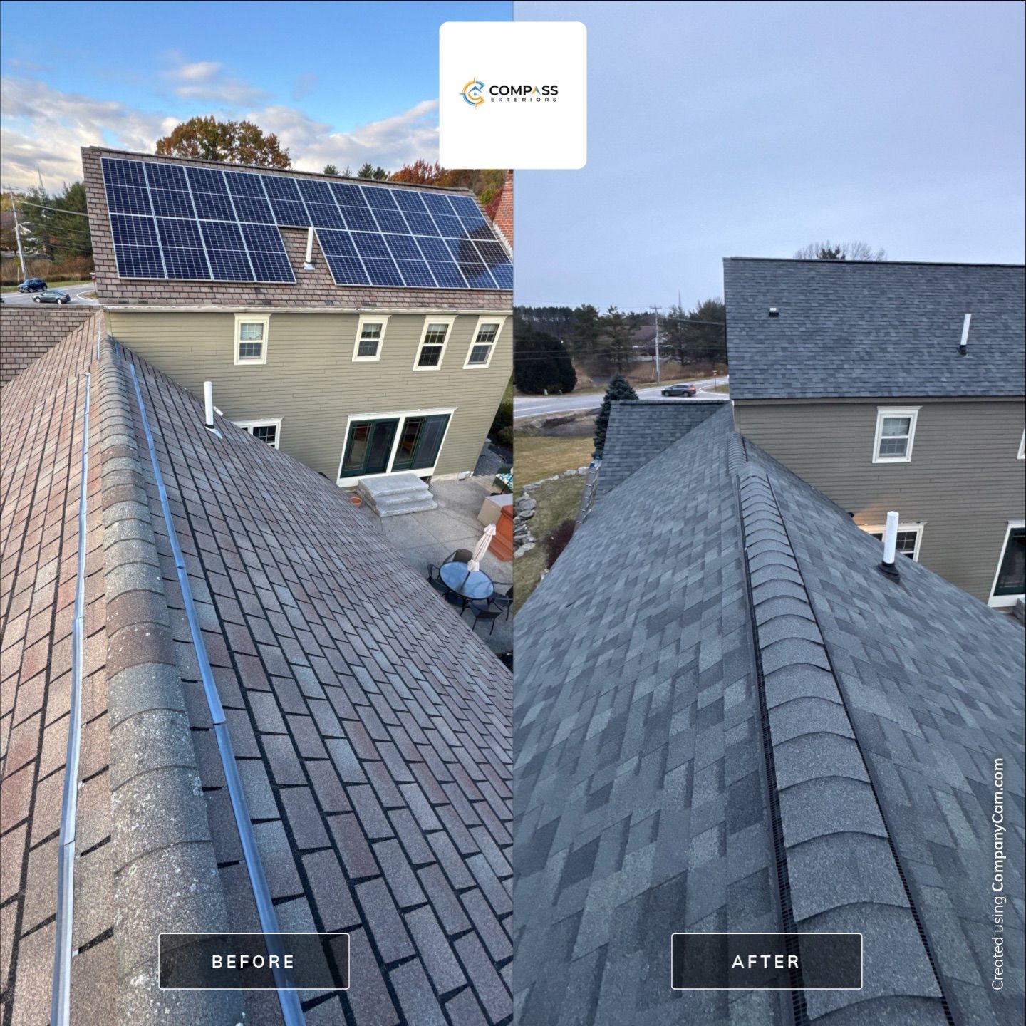 One-Day Winter Roof Replacement in Exeter, NH by Compass exteriors