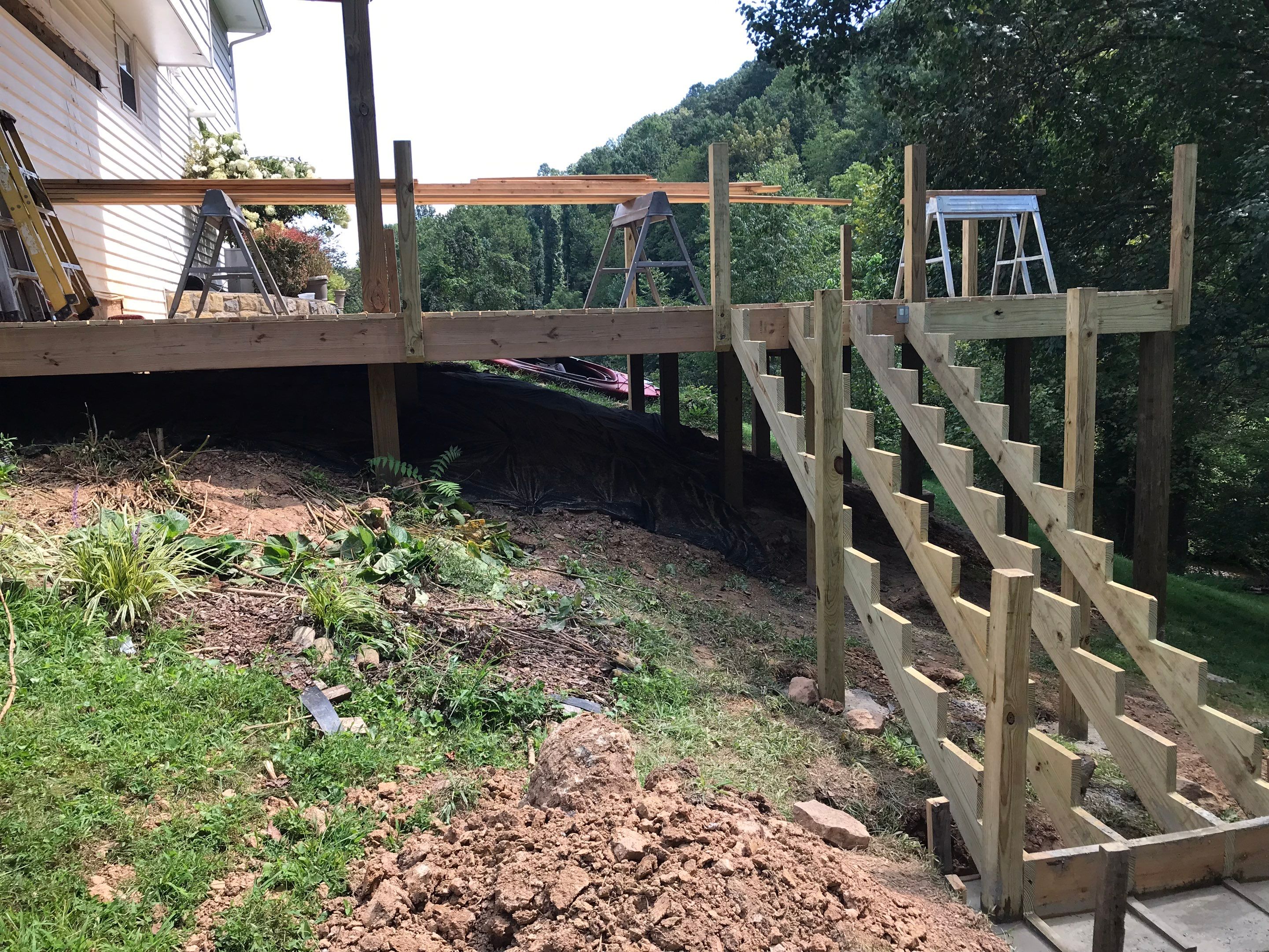 Deck Installation using Pressure Treated Lumber by Secure Construction Company Inc