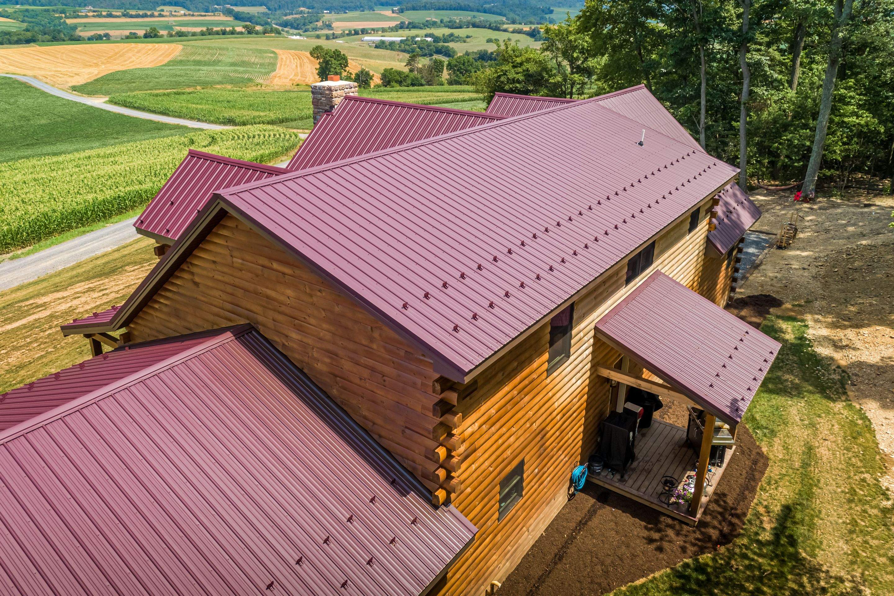 Metal Roof-burgundy by Esh Builders