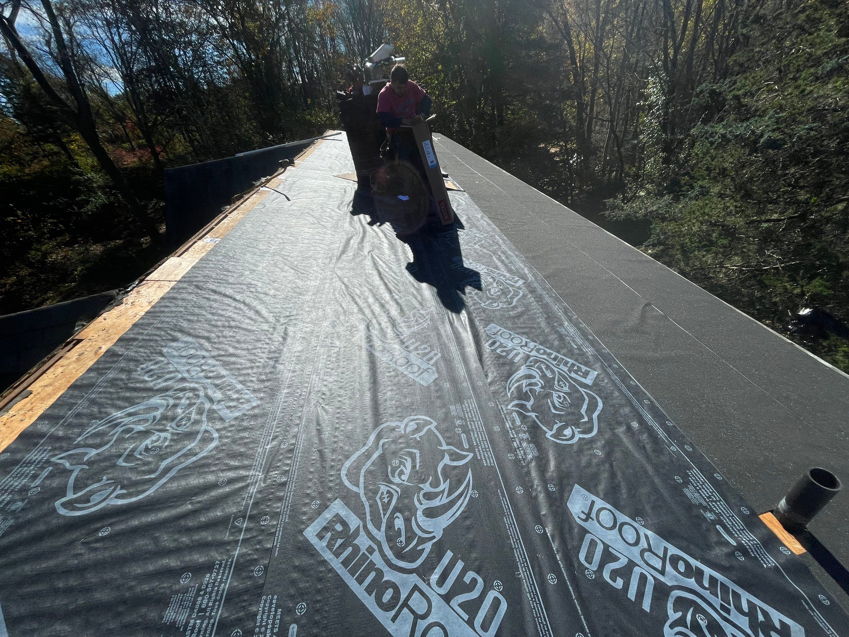 Residential Roofing Installation using Owens Corning TruDefinition Duration AR - Estate Gray & White Double 4 Siding by A Plus Exterior