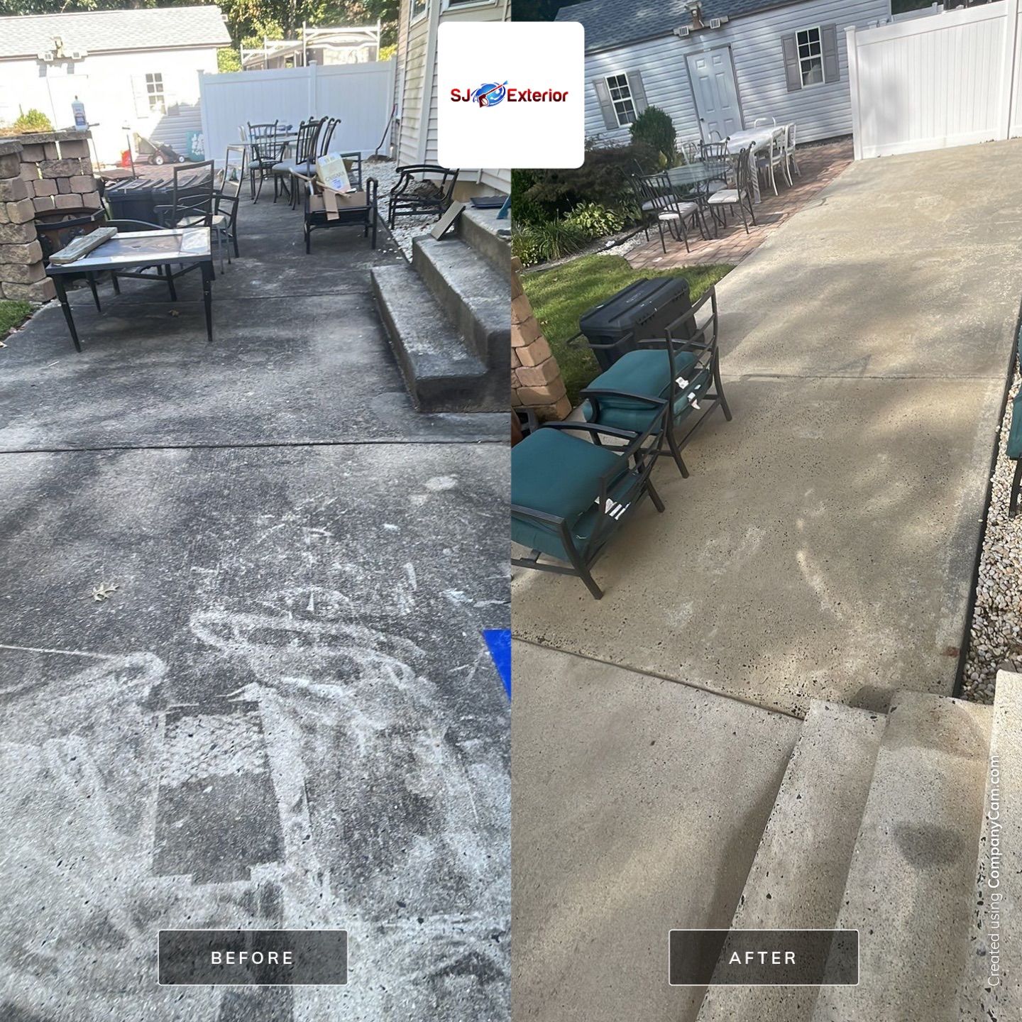 Amazing transformation-House SoftWash & concrete Cleaning by SJ Exterior