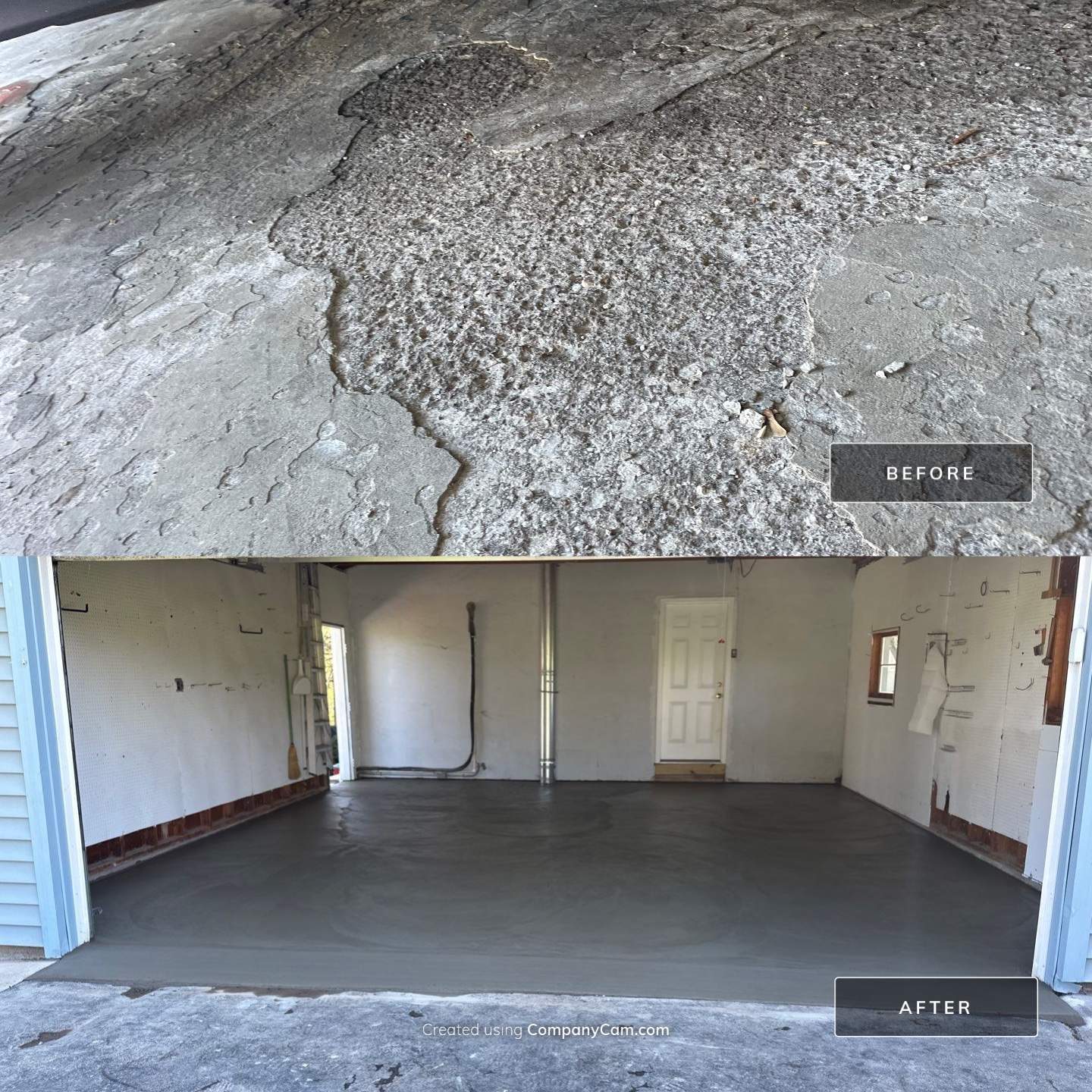 Concrete garage floor replacement  by NG Masonry & Construction LLC