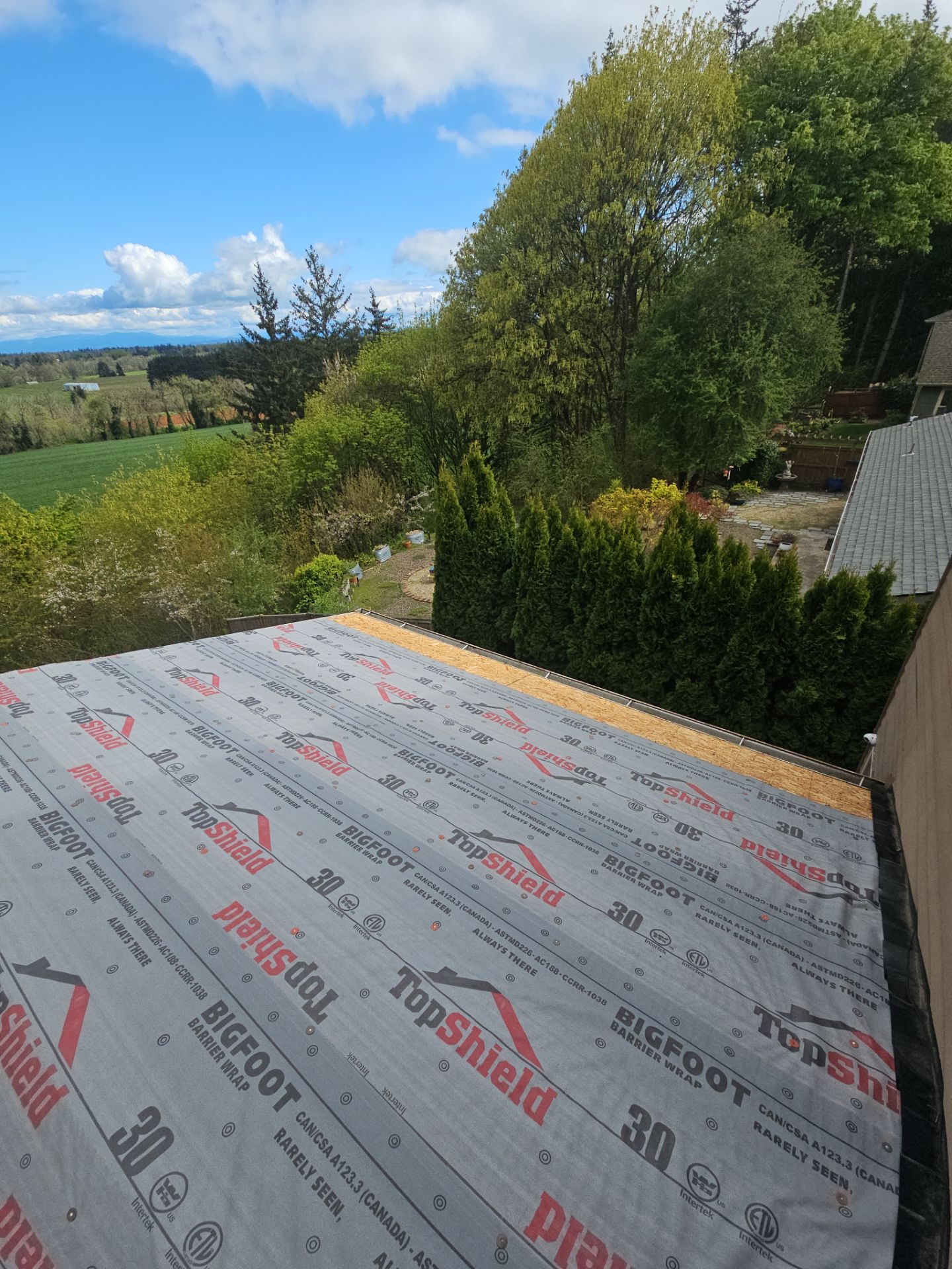 Residential Roofing Installation using Malarkey Vista AR Shingles (Color: Storm Grey) by Orezona Building & Roofing Company, Inc.