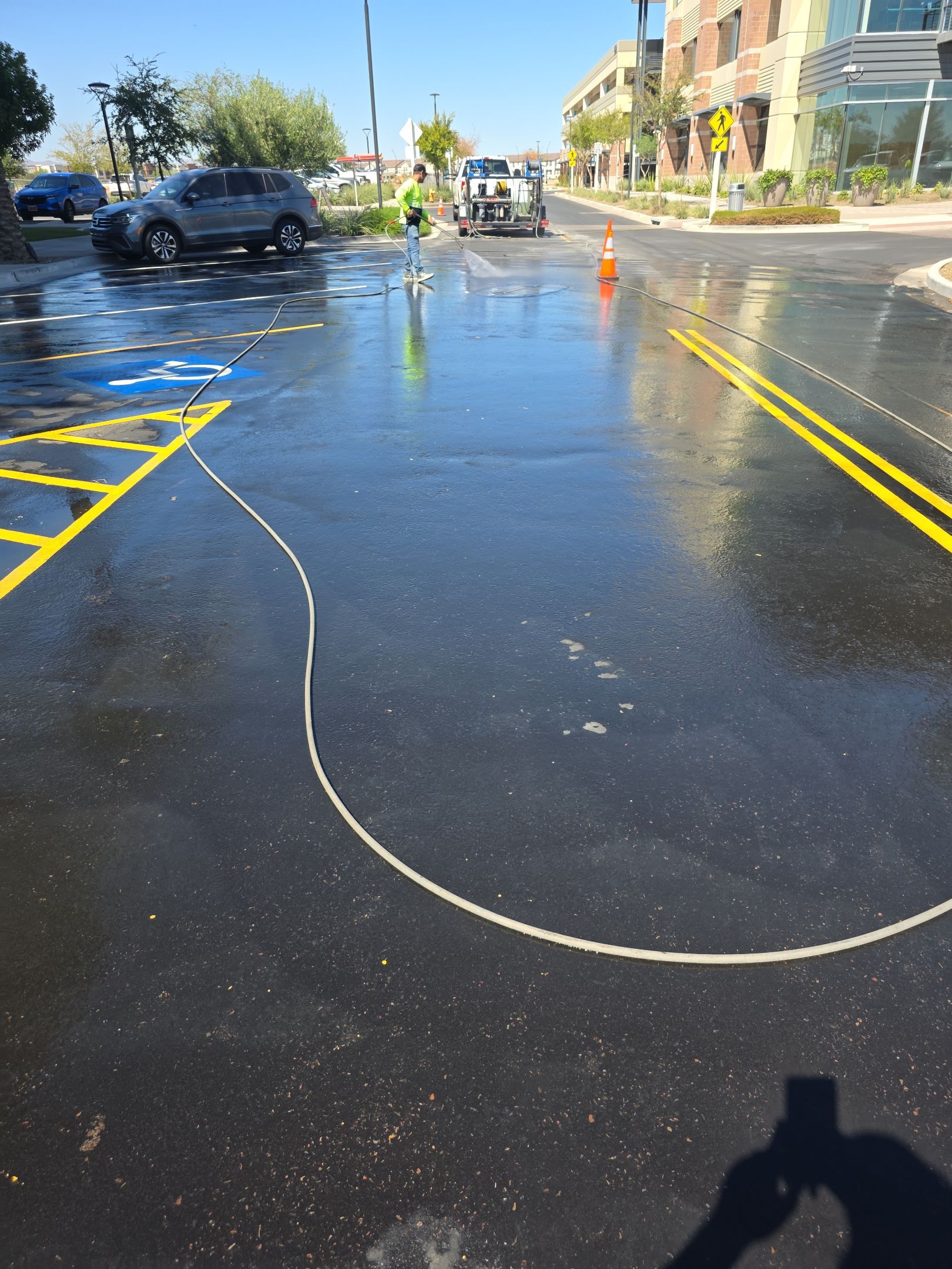 City of Goodyear Asphalt Oil Spill Cleanup & Remediation | Goodyear, AZ 85395 by Patriot Power Washing & Sanitation