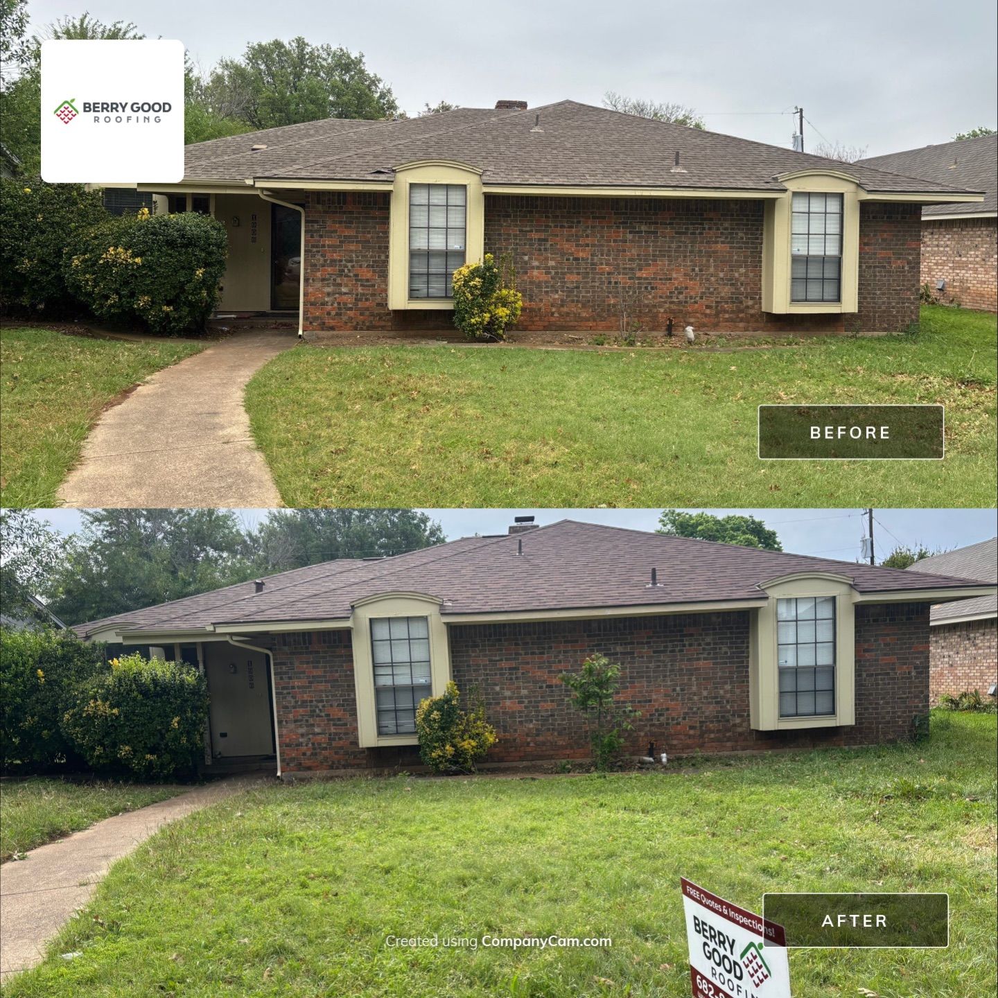 Duncanville Reroof after Storm by Berry Good Roofing