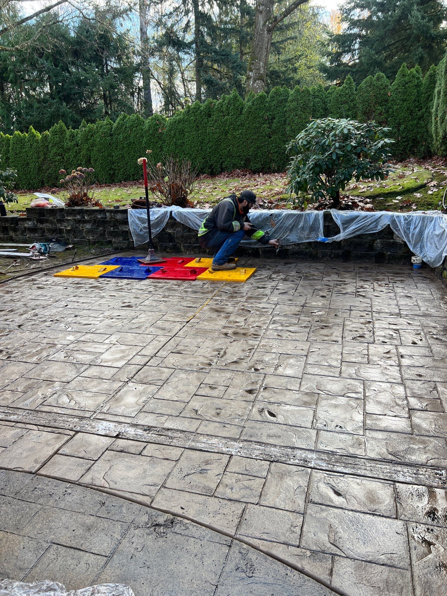 Stamped Concrete Patio  by Jireh Asphalt & Concrete Inc 
