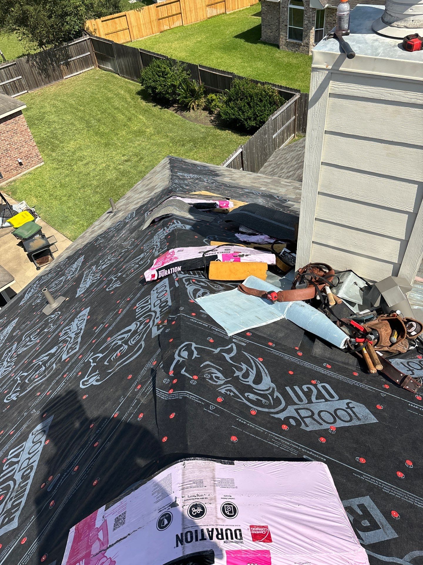 Residential Roofing Installation using Owen's Corning Duration (Lifetime) Shingles by Roof Repair Company