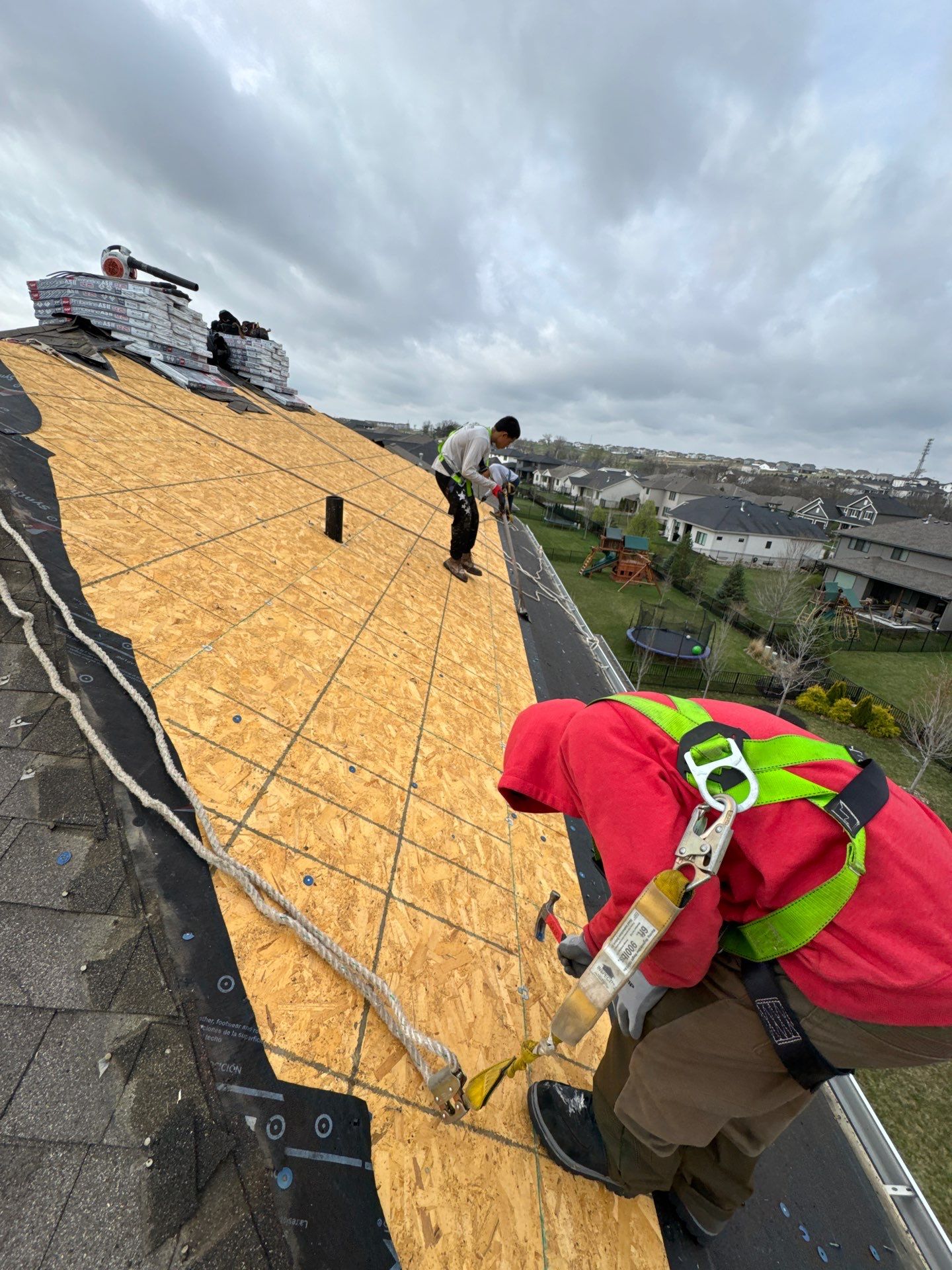 Residential Roof Restoration and Interior Ceiling Leak Repair in Omaha by Crows Roofing LLC