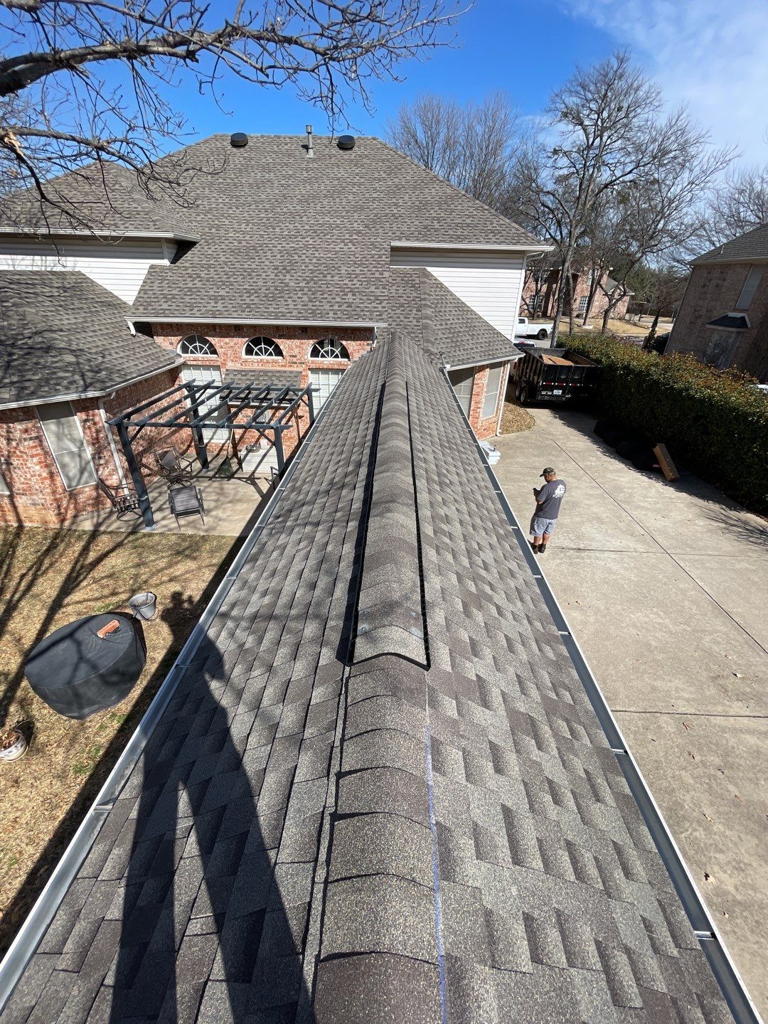 Major storm damage required full roof replacement along with other exterior repairs by First United Roofing & Construction