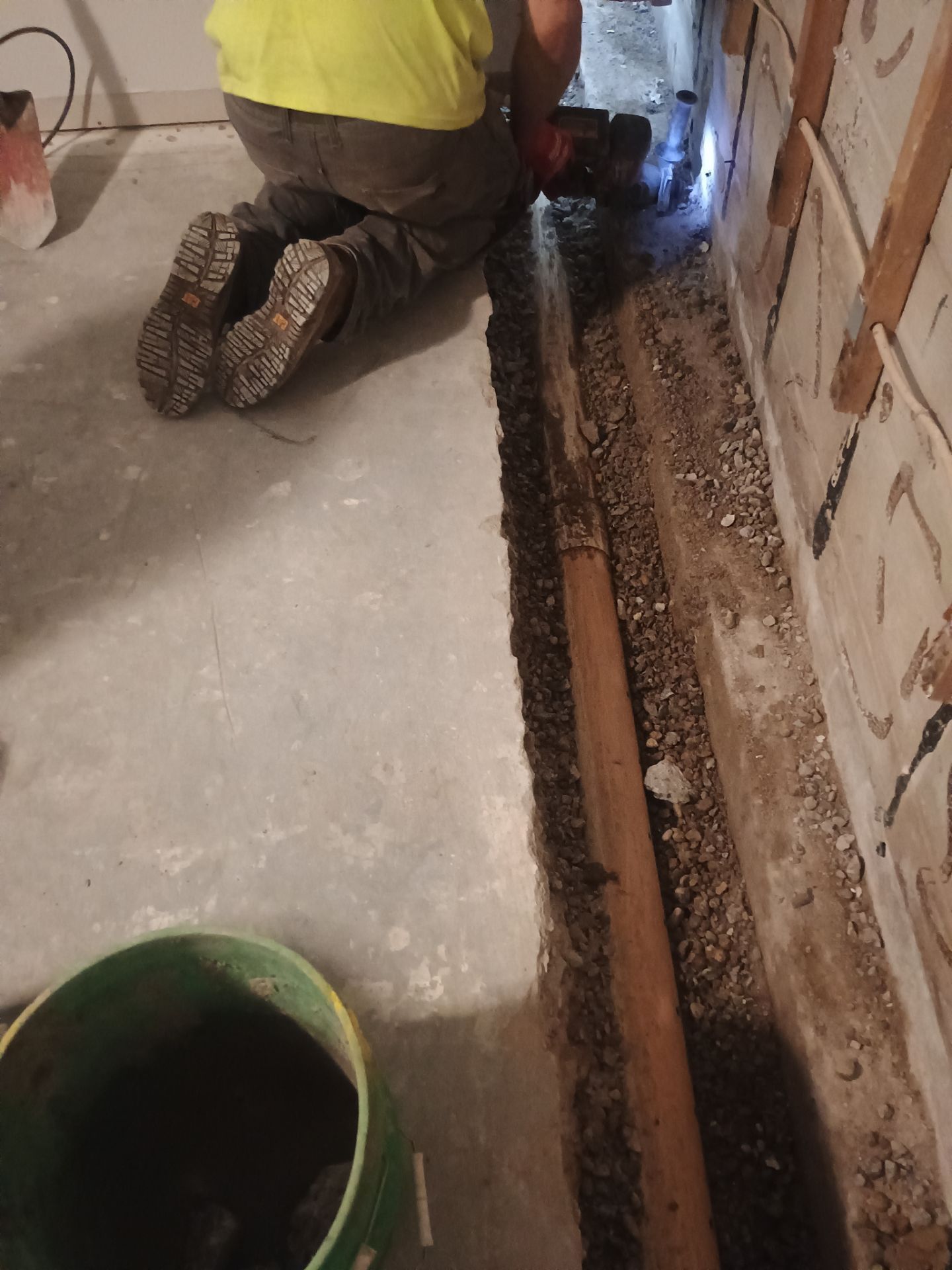 Drain tile for Kael in New Brighton by Waterproofing Northeast