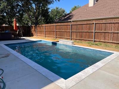 Geometric Pool with Raised Spa