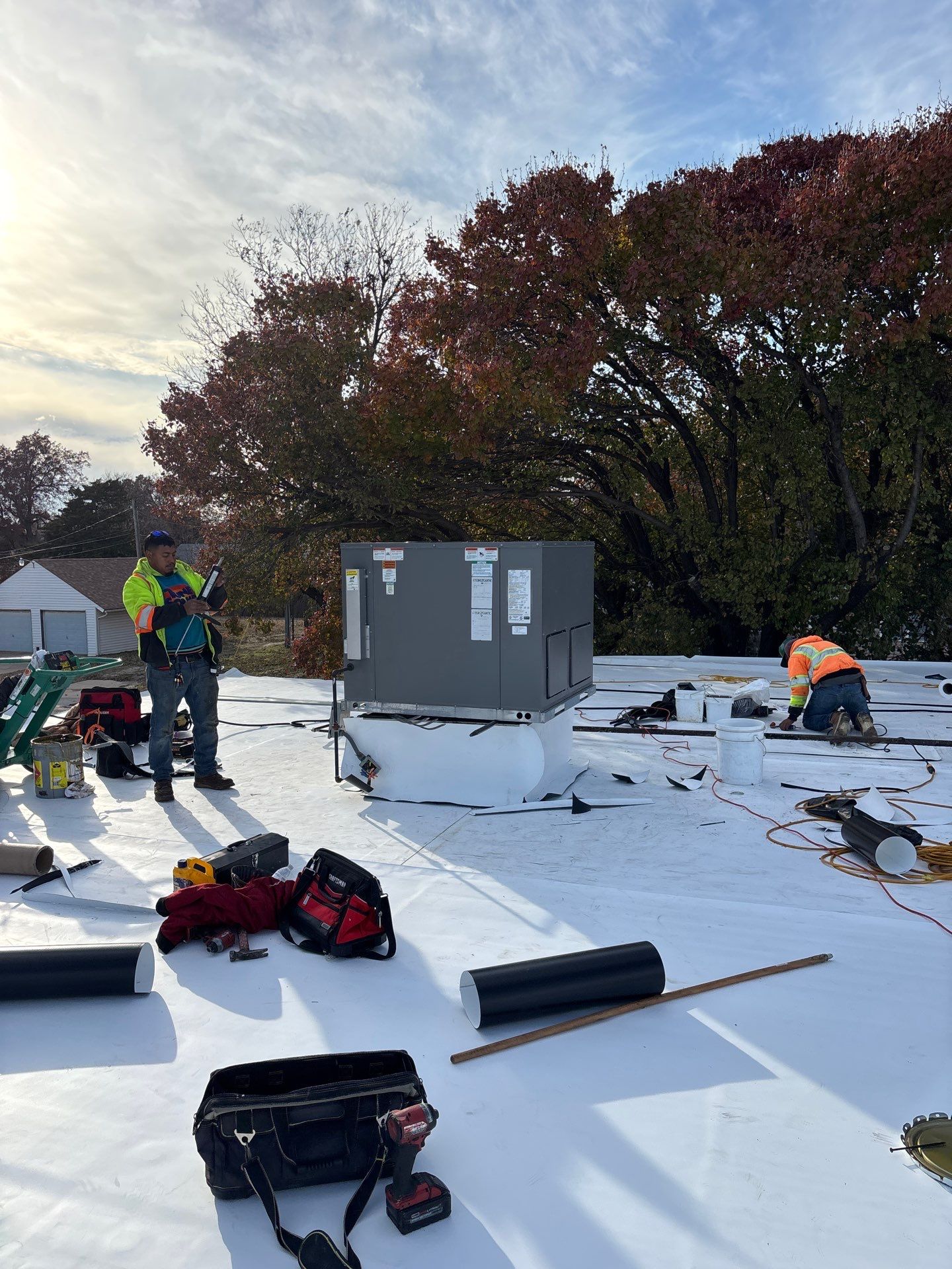 Commercial Roofing Installation using Mule-Hide by Frontline Roofing and Construction