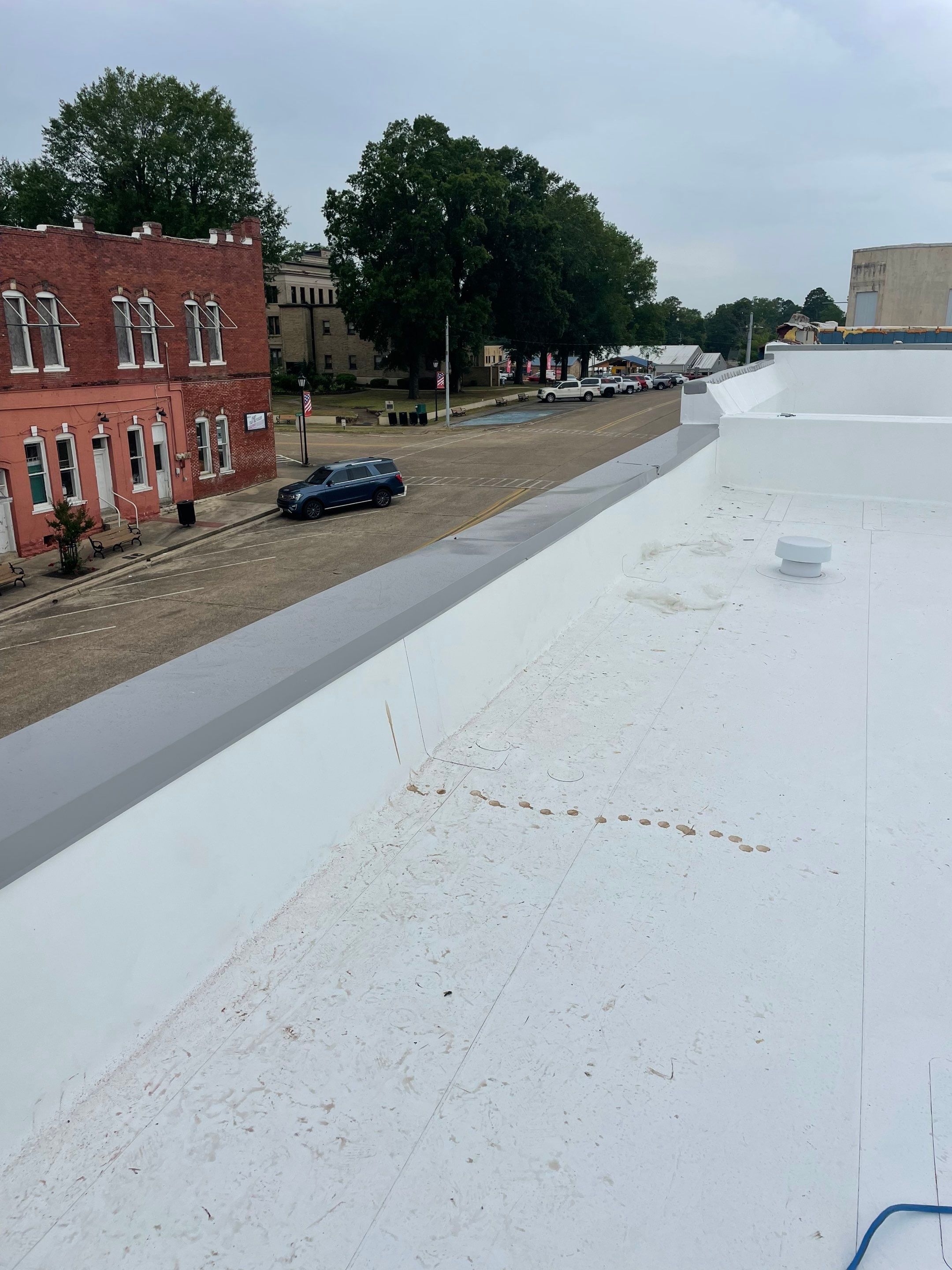 Commercial Roofing Installation in DeQueen, AR, using 50 mil PVC by Hostetler Roofing