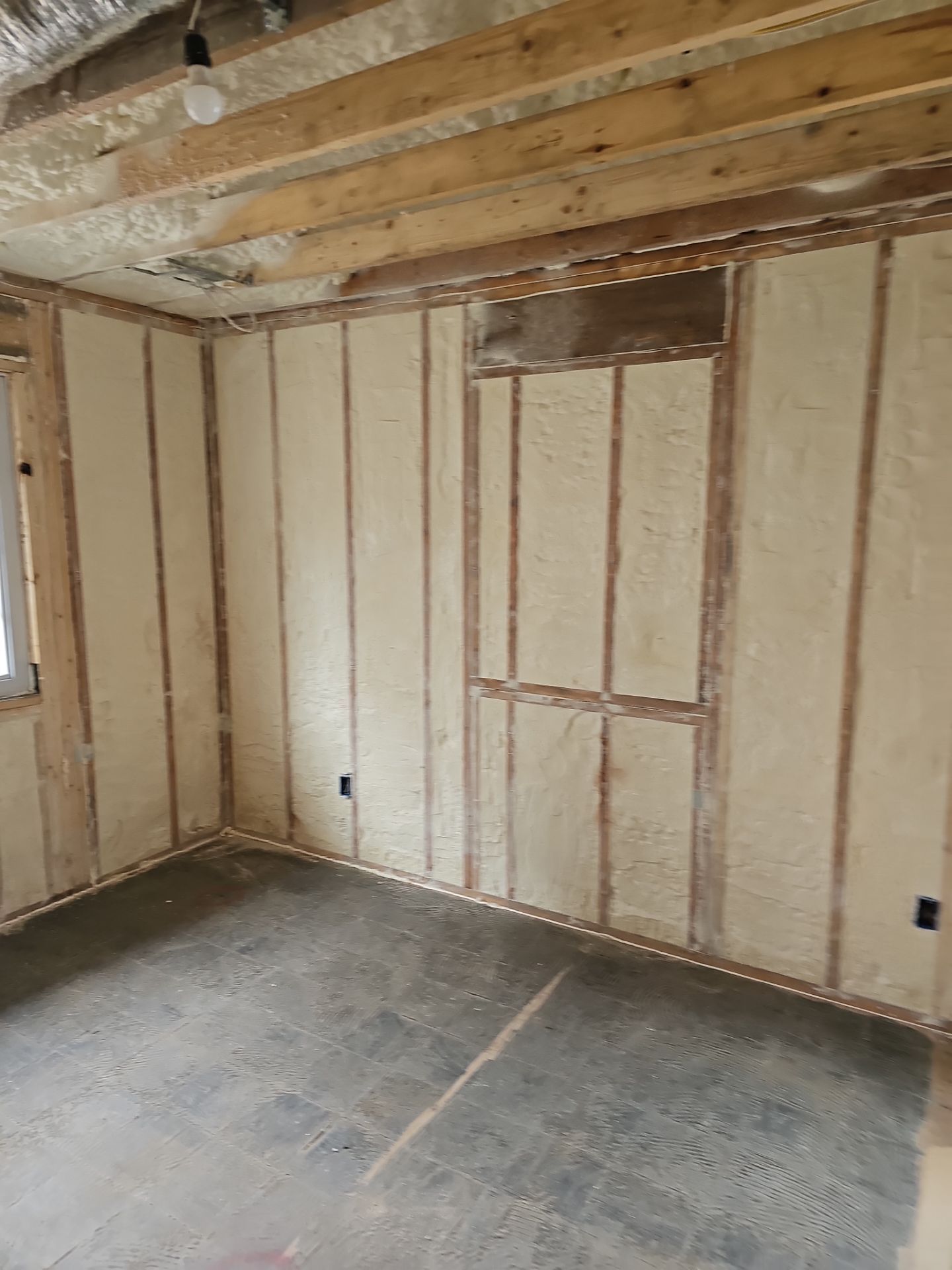 Basement Exterior Walls using Closed Cell Spray Foam by NYS Foam & Energy