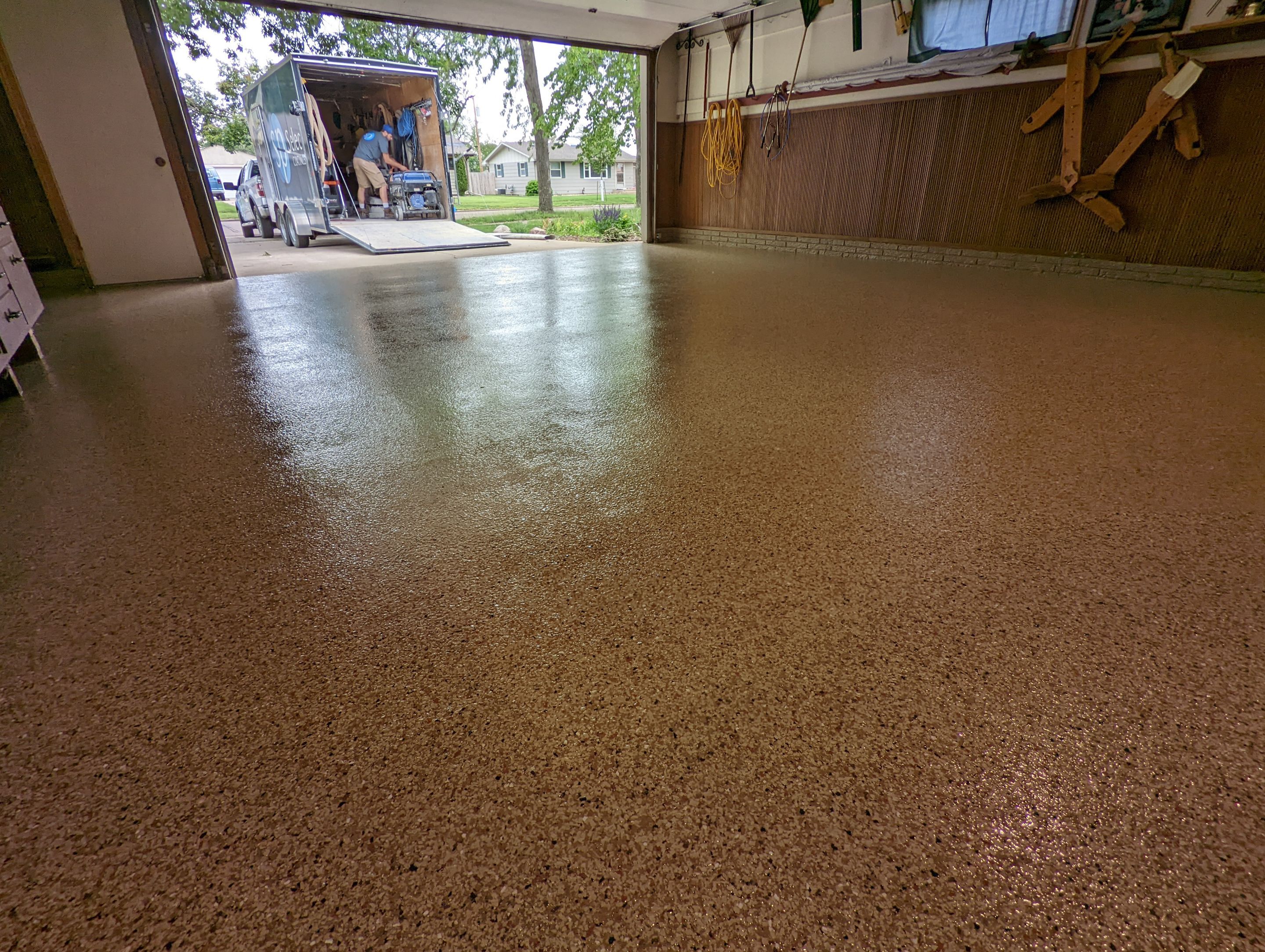 Garage using Pecan by Select Painting, Coatings & Garage Cabinets
