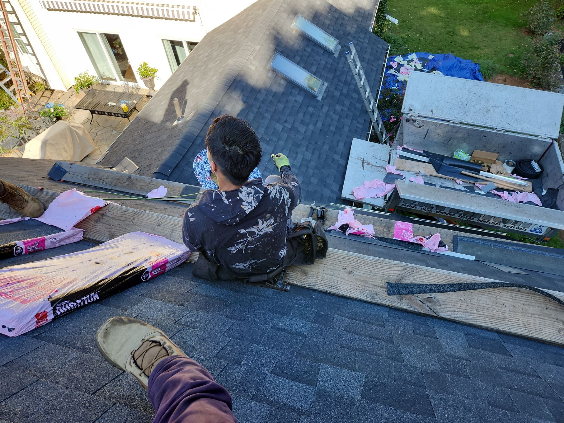 Residential Roofing Installation using Owens Corning TruDefinition Duration AR - Onyx Black by A Plus Exterior