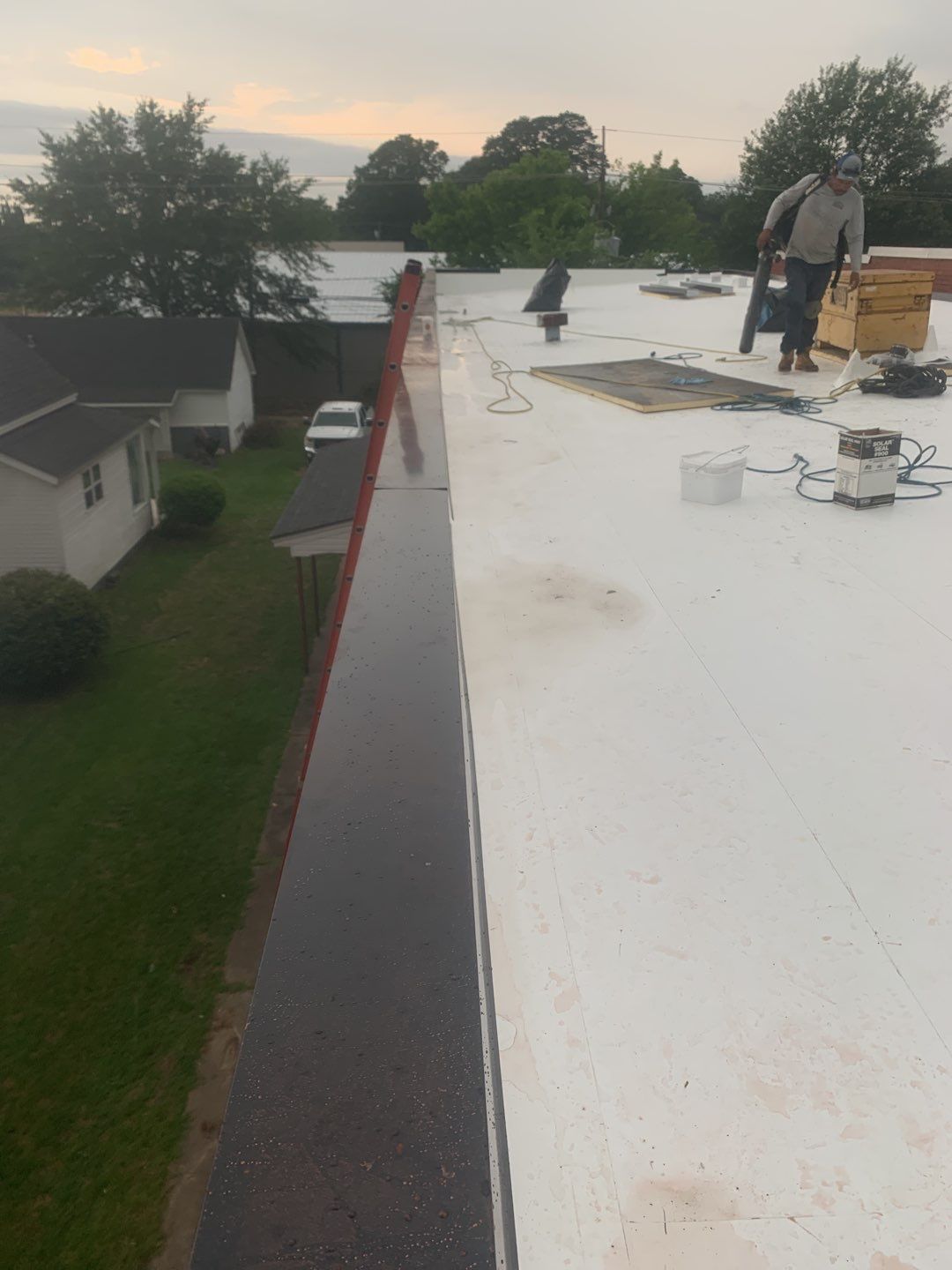 Commercial Roofing Installation using 50 mil PVC by Hostetler Roofing