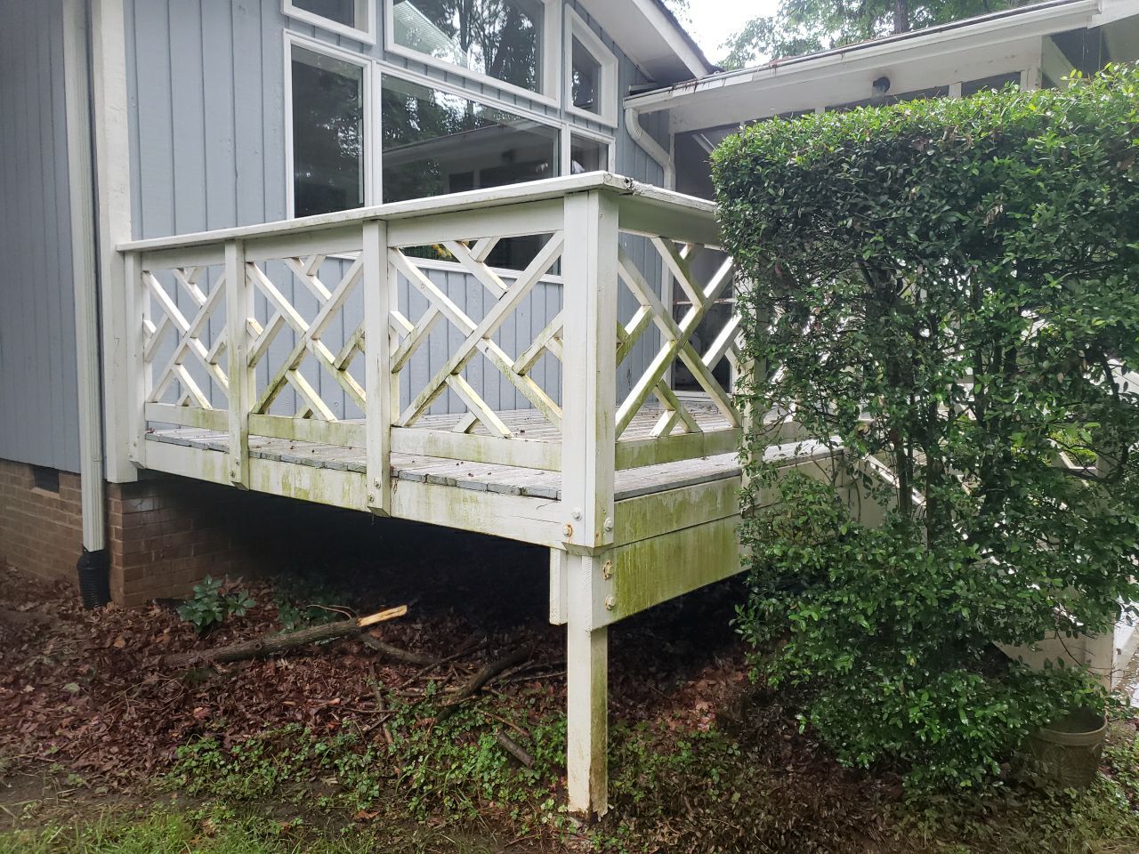 Deck clean using cleaner by G&H Home Tech Pros LLC