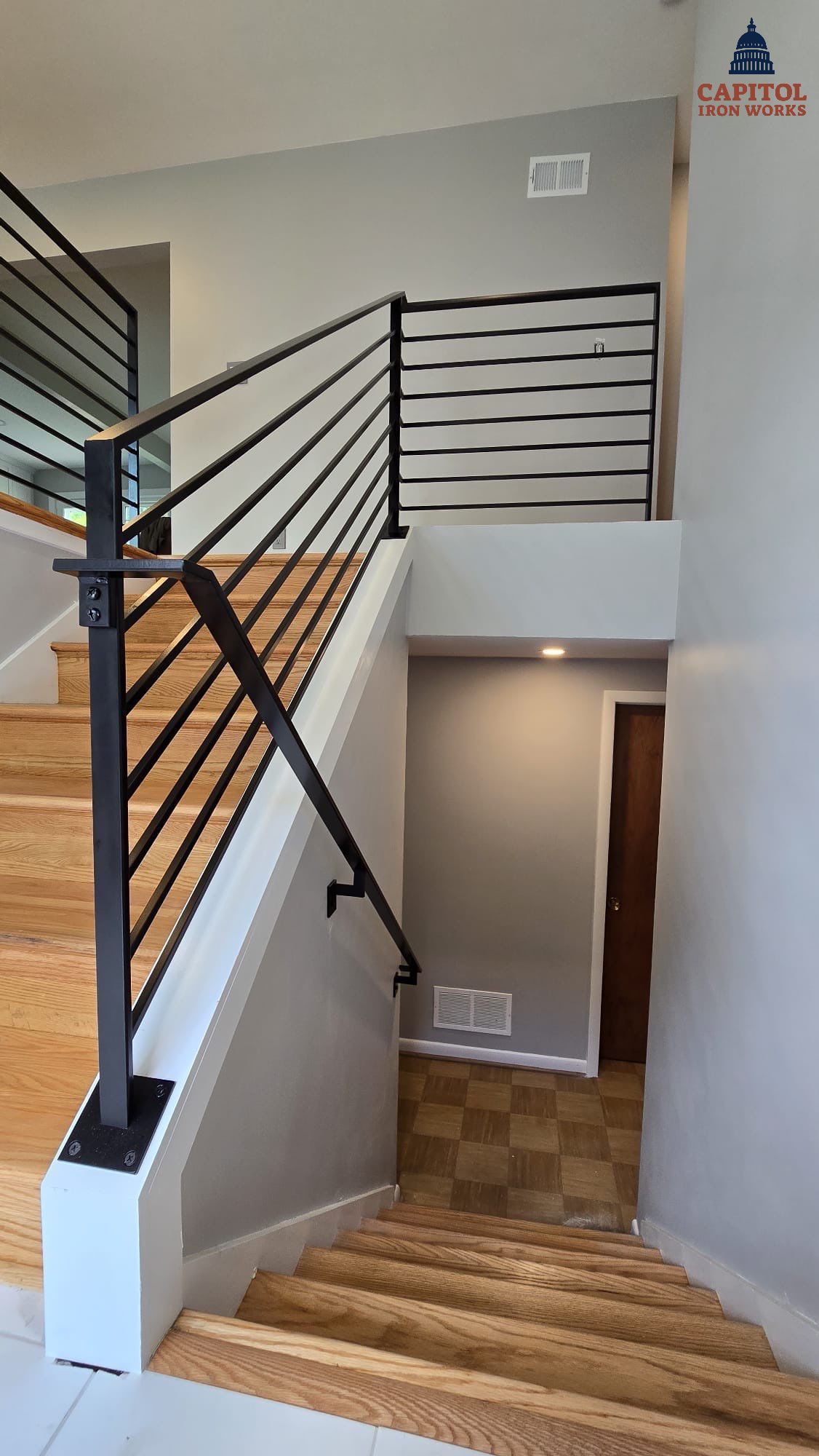 Modern Horizontal Iron Railings – Nottingham St – Arlington, VA by Capitol Iron Works