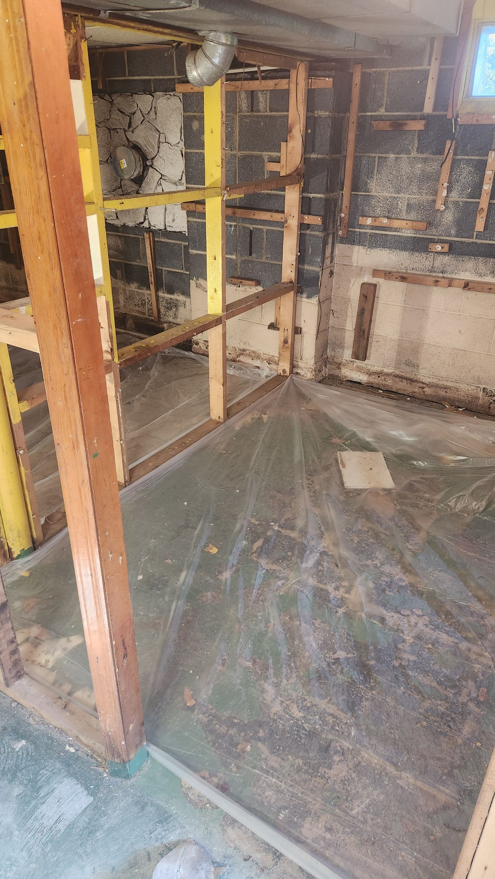 Interior French Drain & Mold Remediation Project in Manville, New Jersey by Pure Service Pro, LLC 