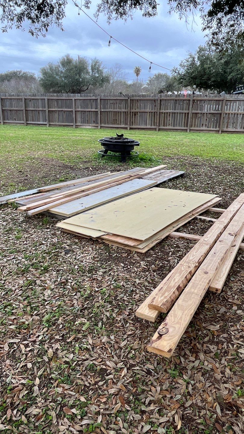 Beeville Backporch sittin' by Bayfront Roofing and Construction