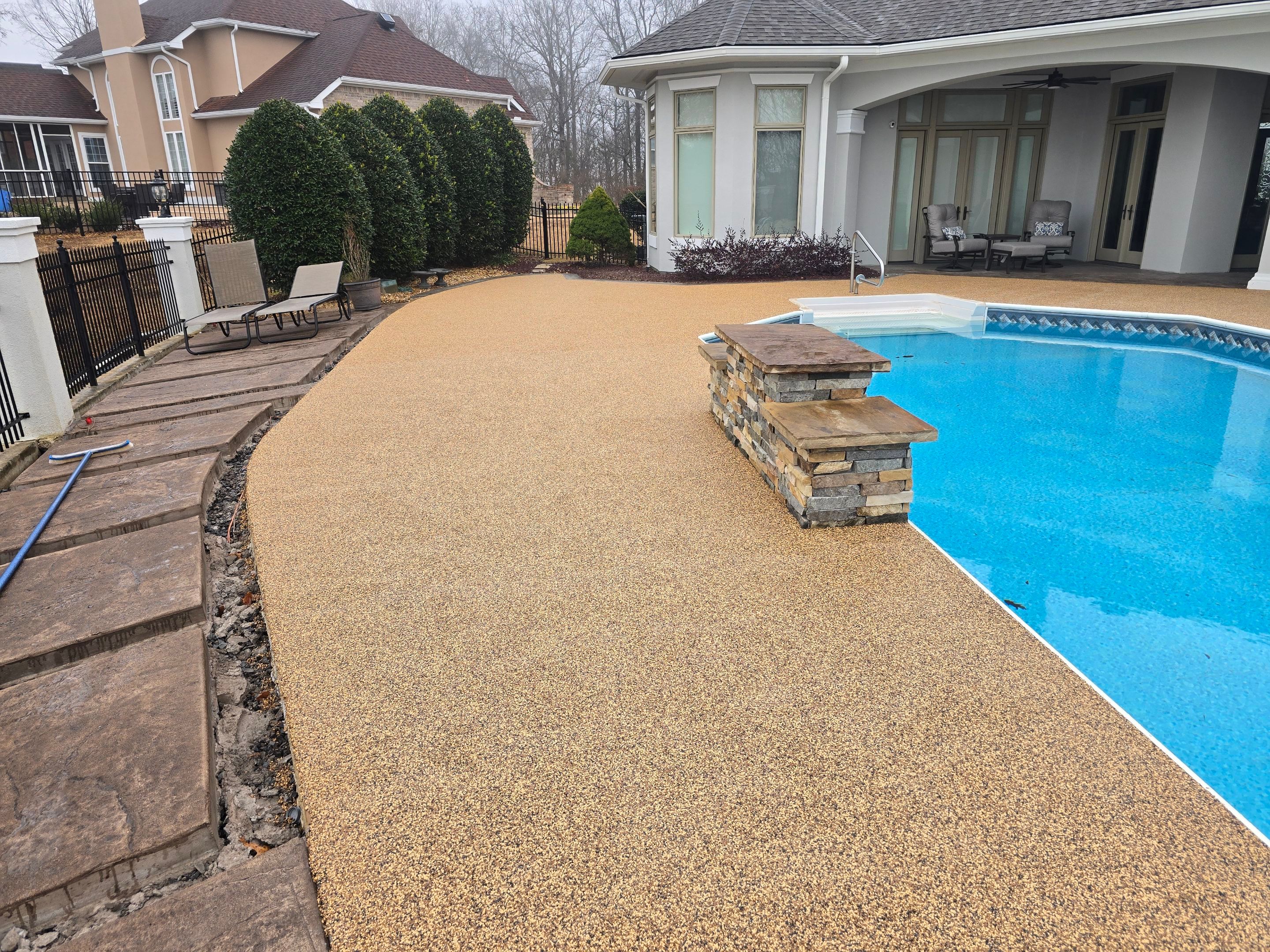 Pool Deck Using Mocha by Elite Floor Solutions