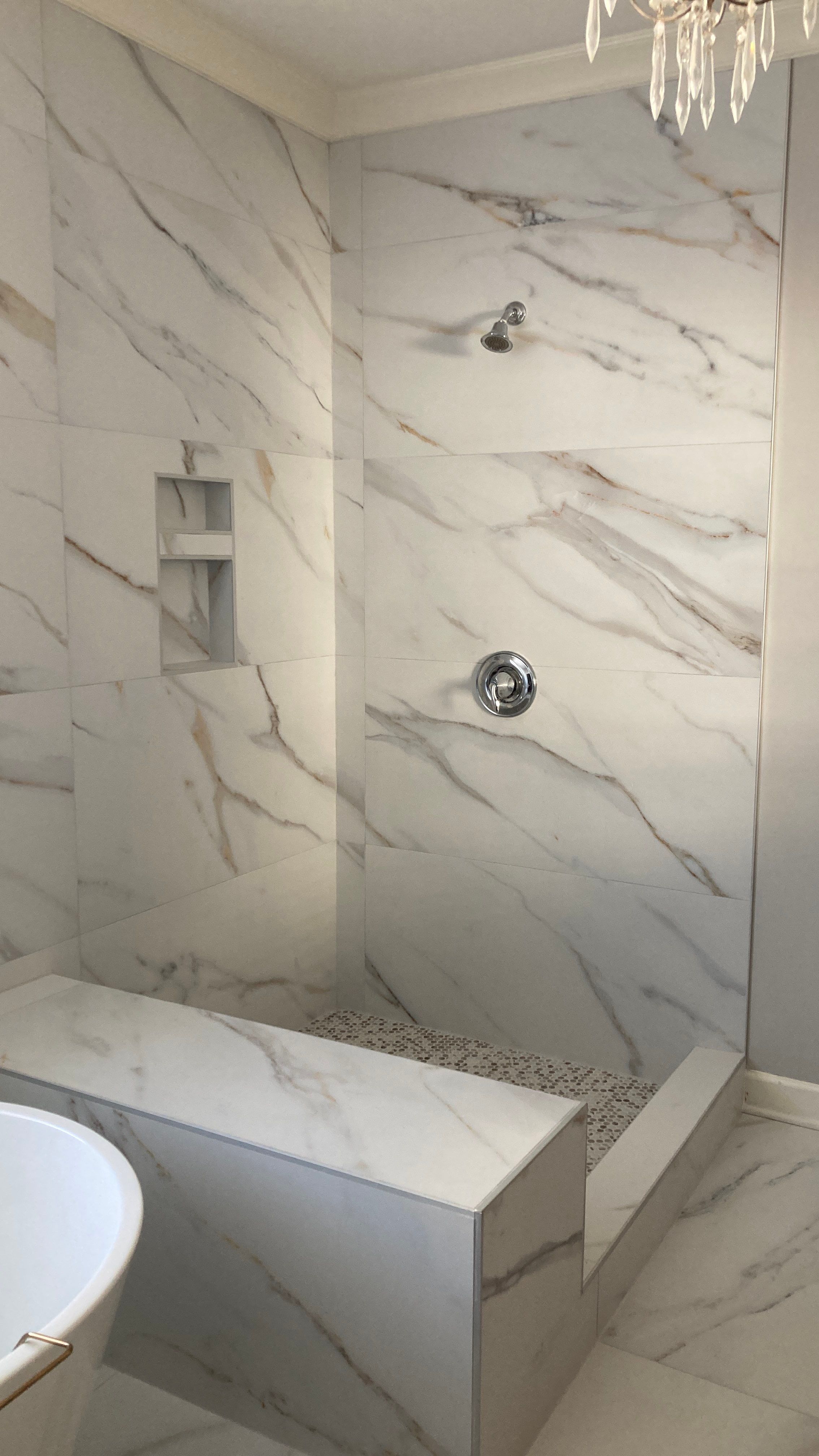 Tile Bath Remodel by Footprints Floors of Nashville