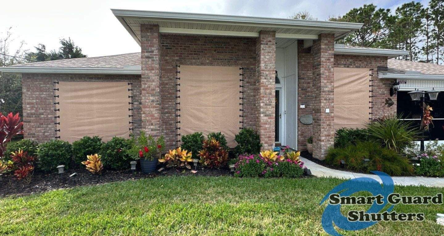 Hurricane Fabric in Tan by Smart Guard Shutters