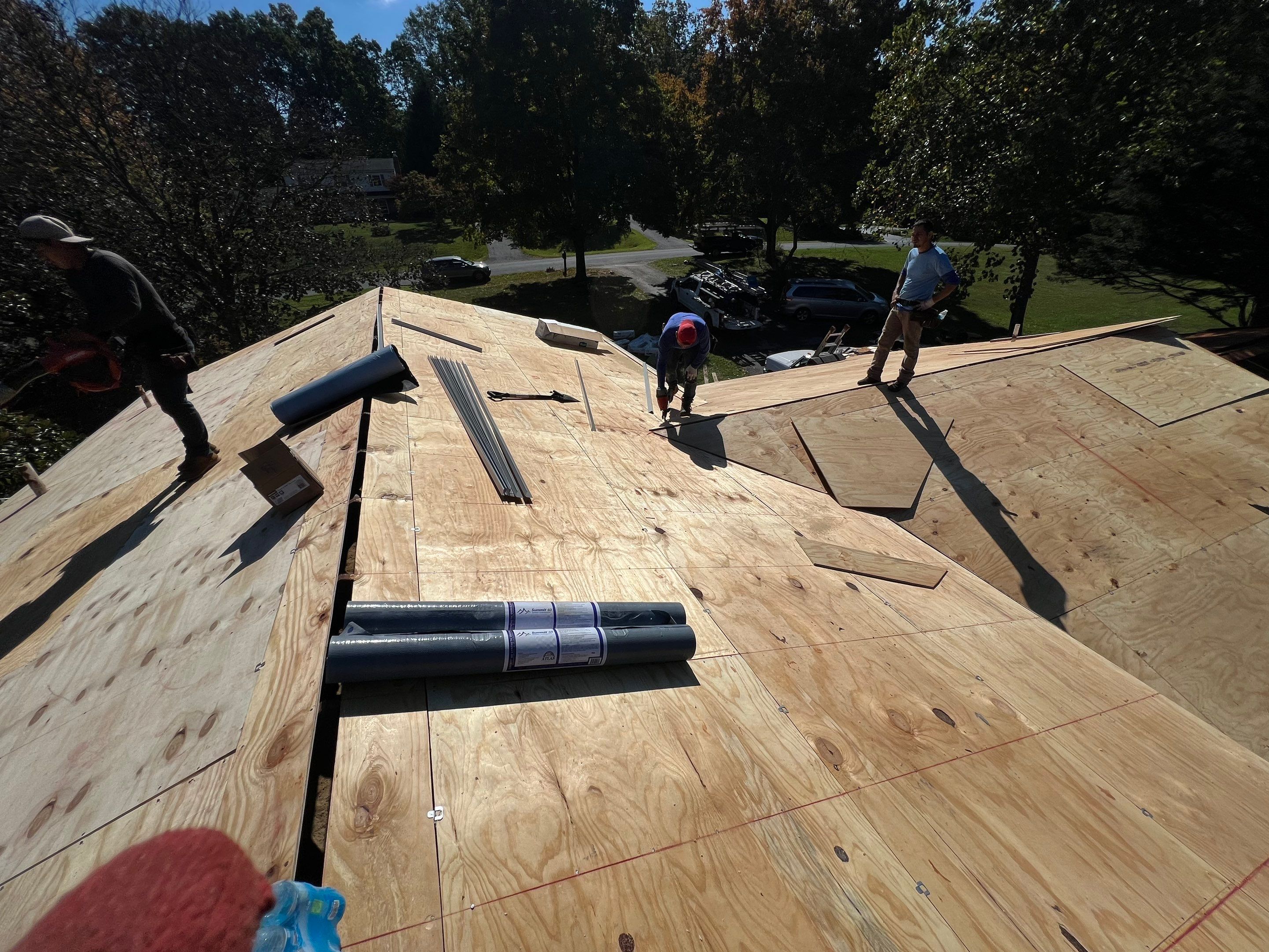 Residential Roofing Installation using Atlas Pinnacle Pristine Pewter Architectural Shingles by Frederick Roof Repair