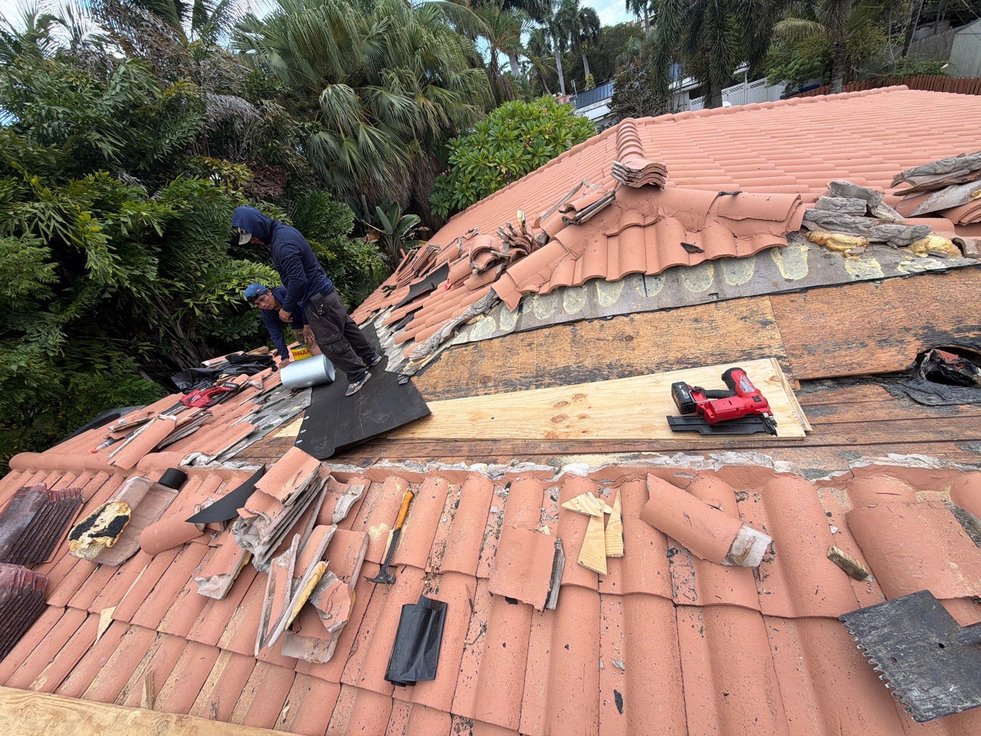 Terracotta Tile Roof Repair and Valley Restoration in Hollywood by Picos Construction Engineering