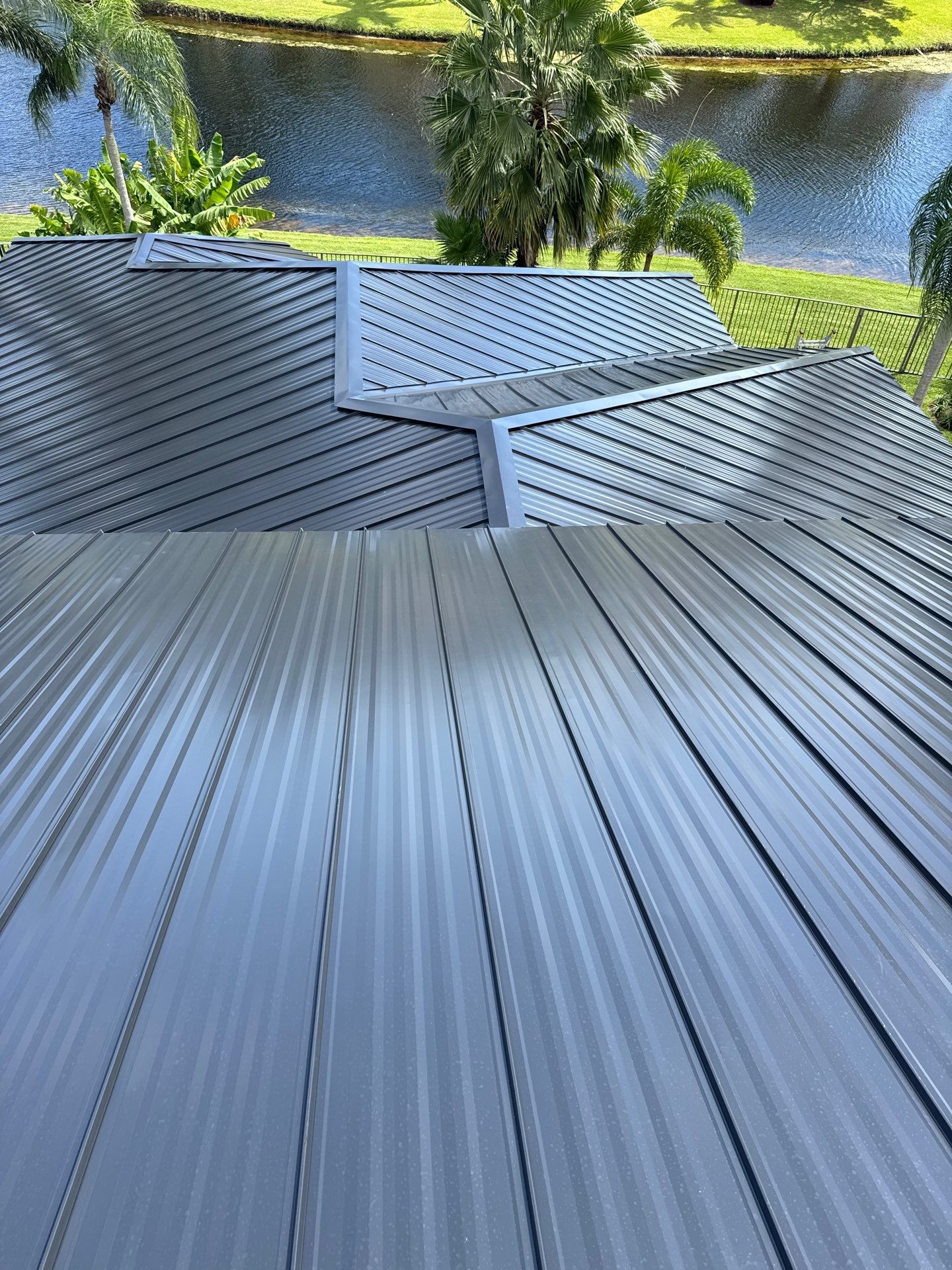 Residential Roofing Installation using 1" Nail strip metal roof by BLUES BROTHERS ROOFING