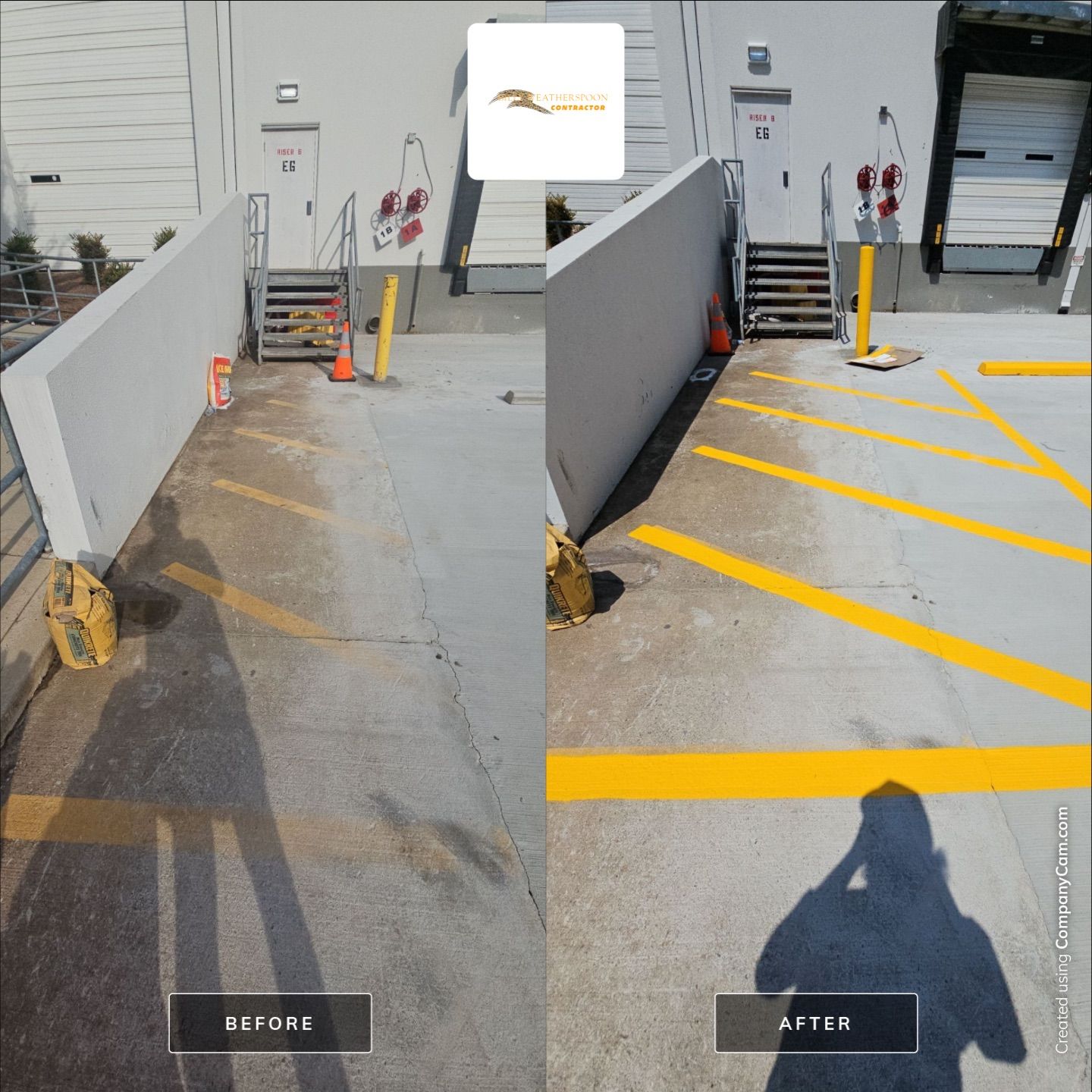 Striping Amazon Parking Lot  by Billy Weatherspoon Contractor