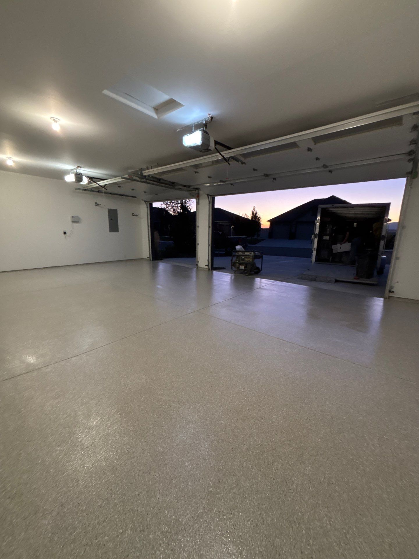 Garage Transformation using Limestone Hybrid by Croc Coatings, LLC