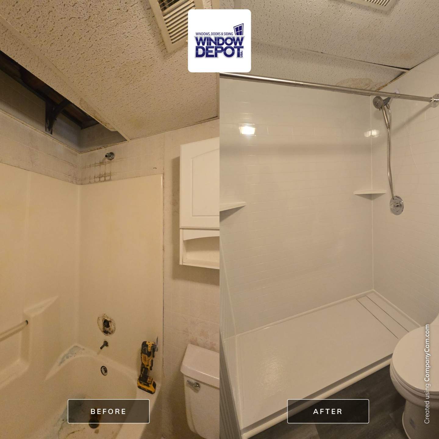 2 tub/shower renovations by Window Depot of Annapolis