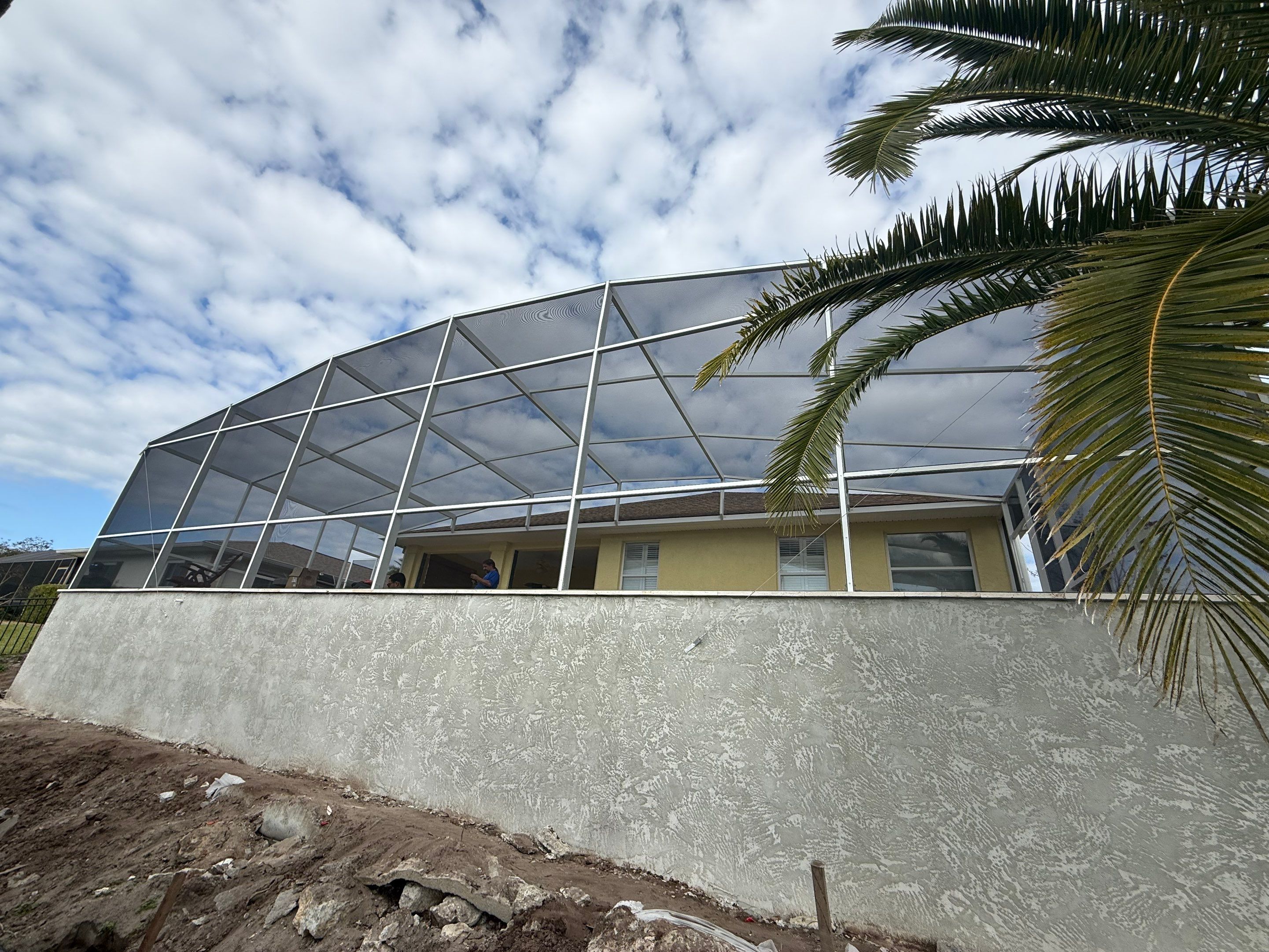 Dome pool enclosure by Courtesy screening