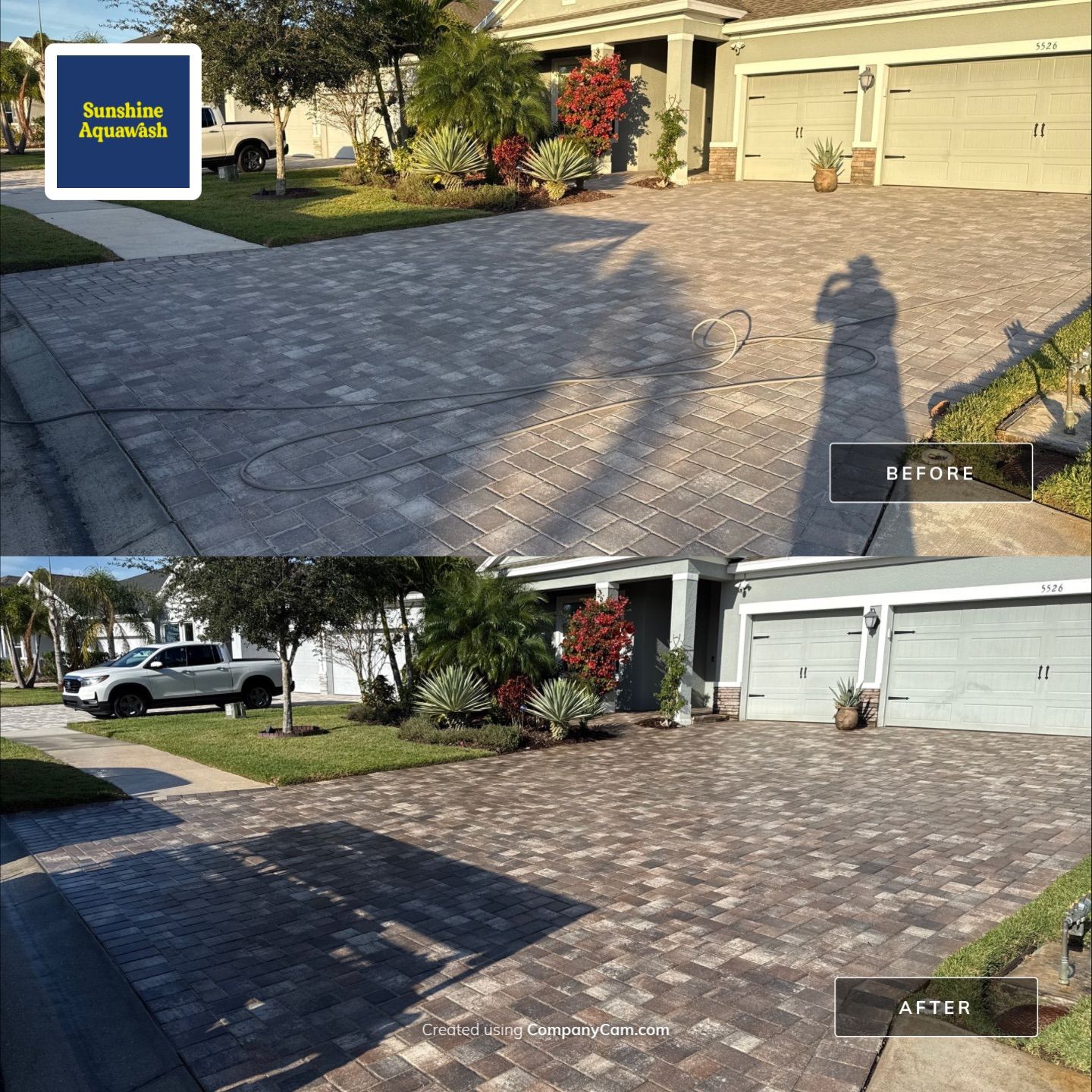 One-Story House Wash & Driveway Cleaning in Trevesta – Palmetto, FL by Sunshine AquaWash