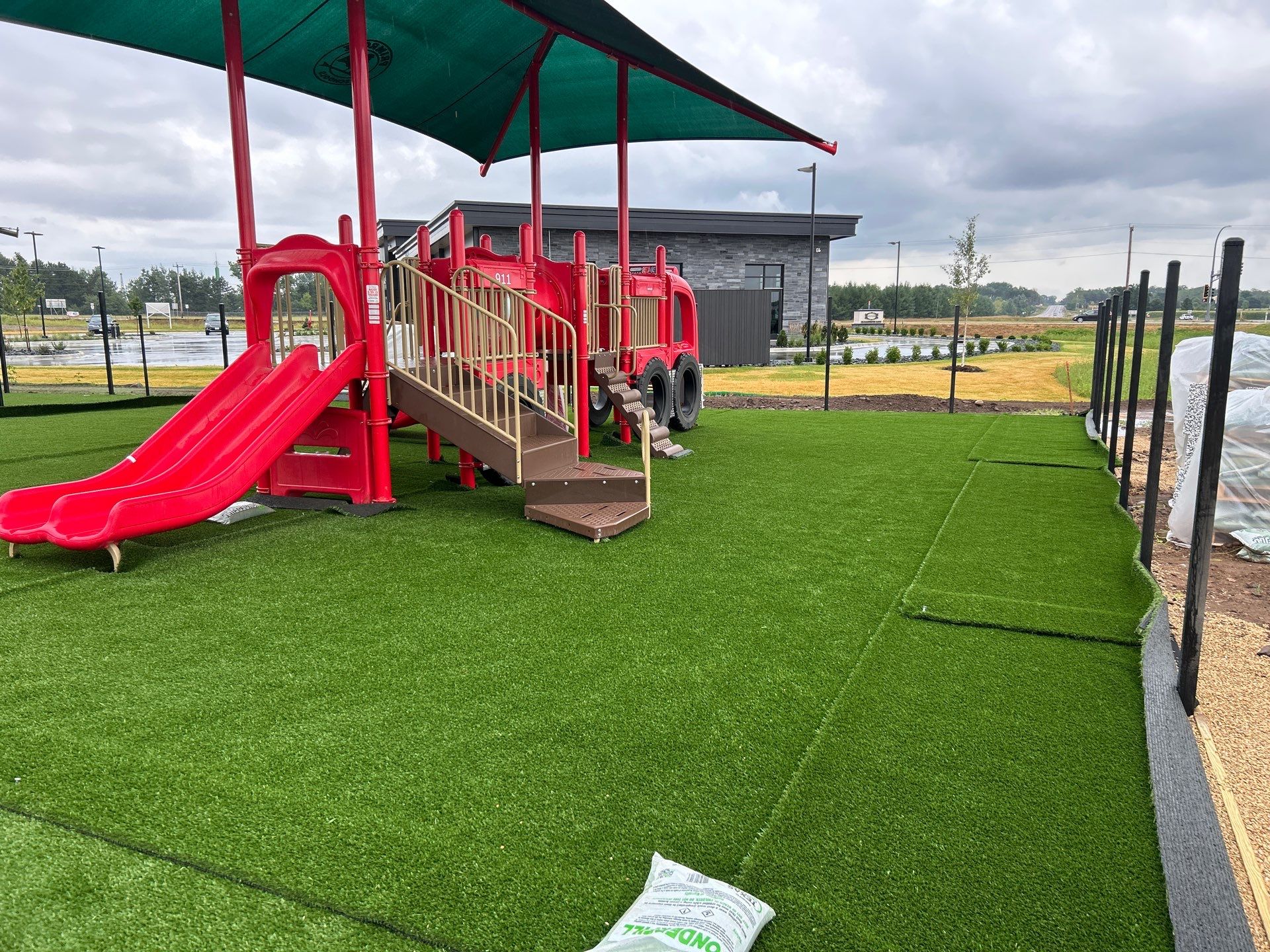 Lake Elmo Playground Artificial Turf Installation by Southwest Greens Midwest