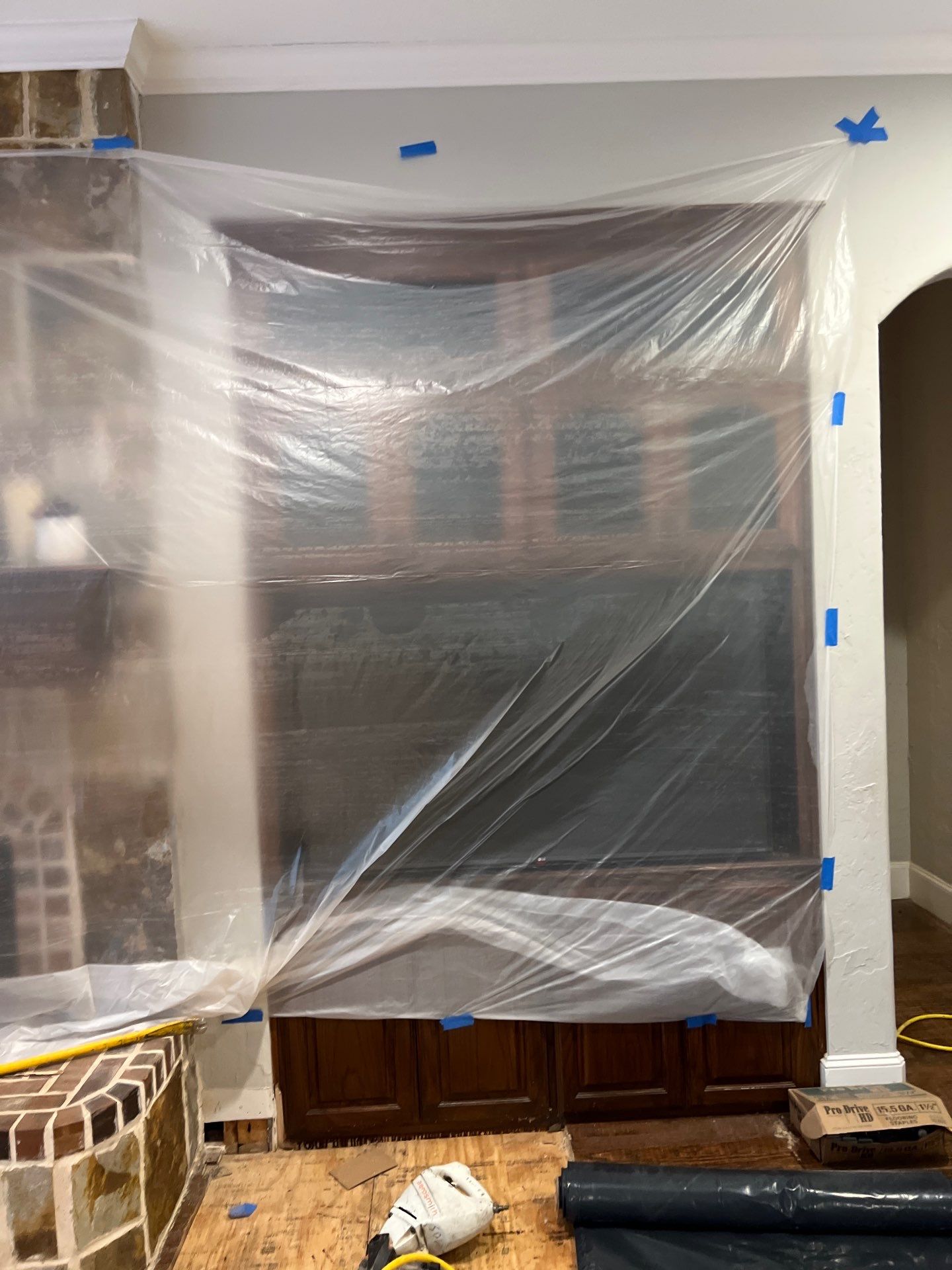In Progress - Repairing wet Hardwood Floors in Colleyville by Bernard Hardwood Floors
