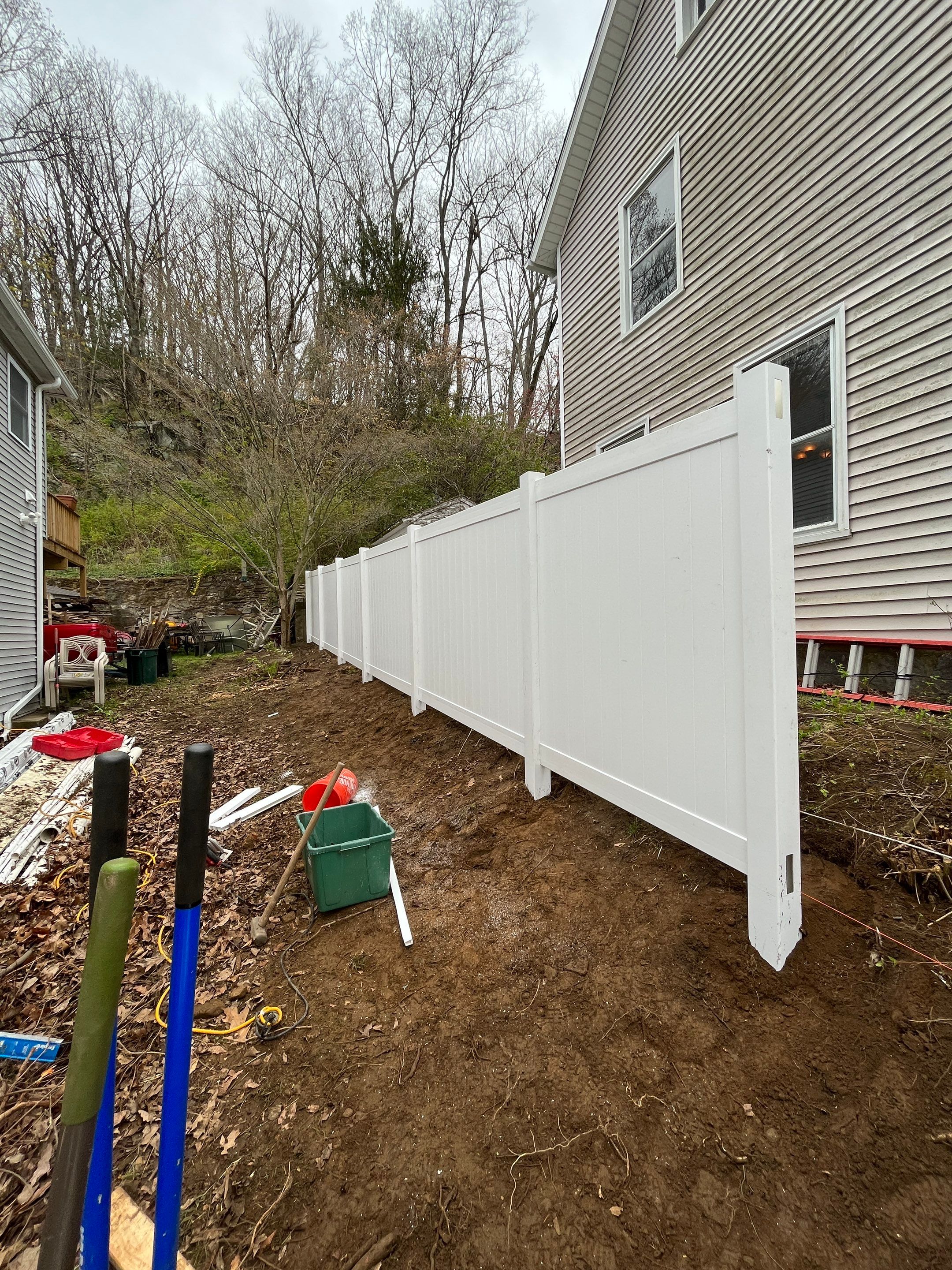 Vinyl Privacy Fence, 6' Tall White. With matching gate  by DiGiorgi Roofing and Siding Inc