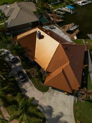 Copper Standing Seam Metal Roof Installation in Merritt Island, Florida