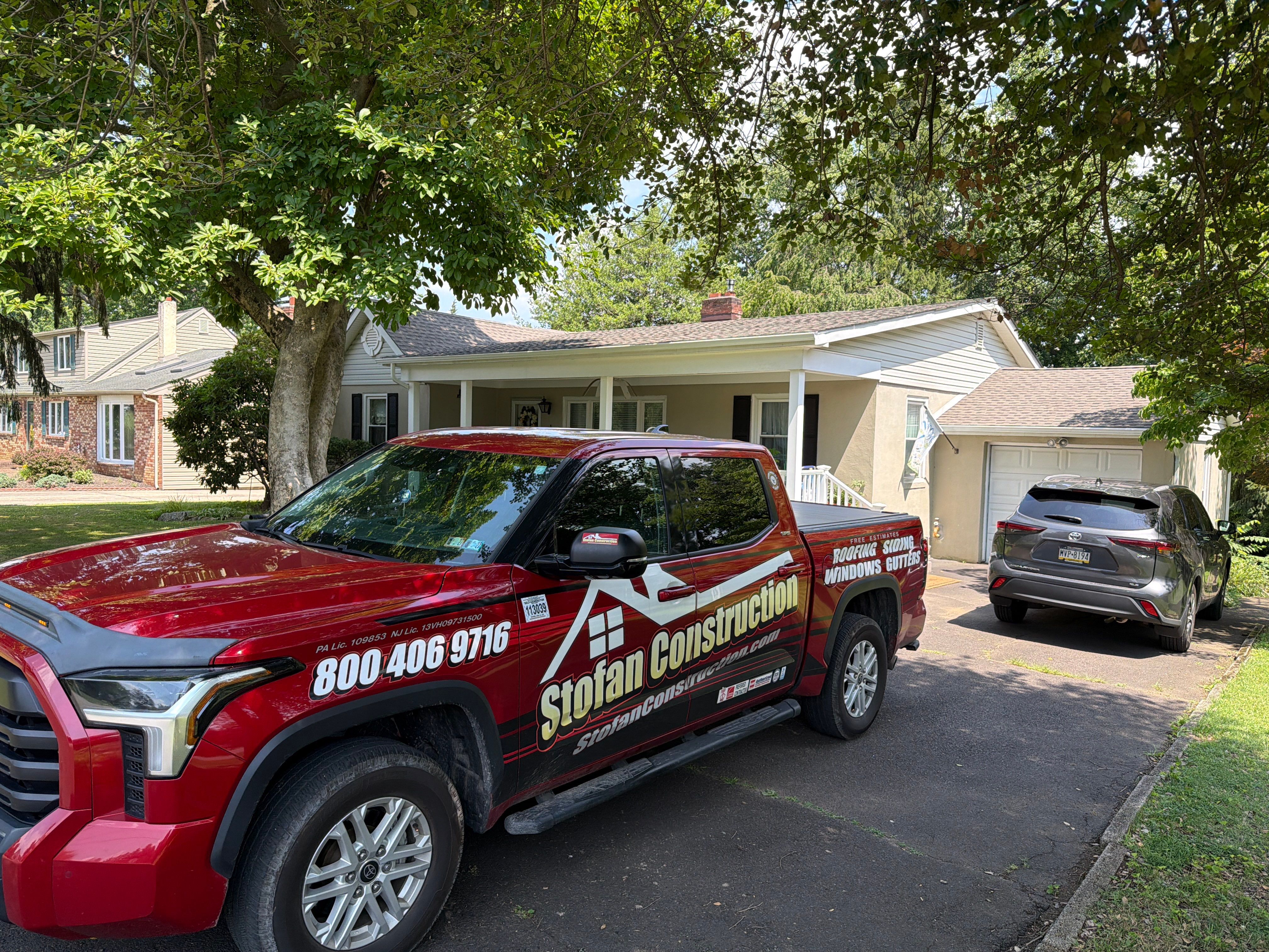 Full Asphalt Shingle Roof Replacement and Decking Repair in Trevose by Stofan Construction LLC