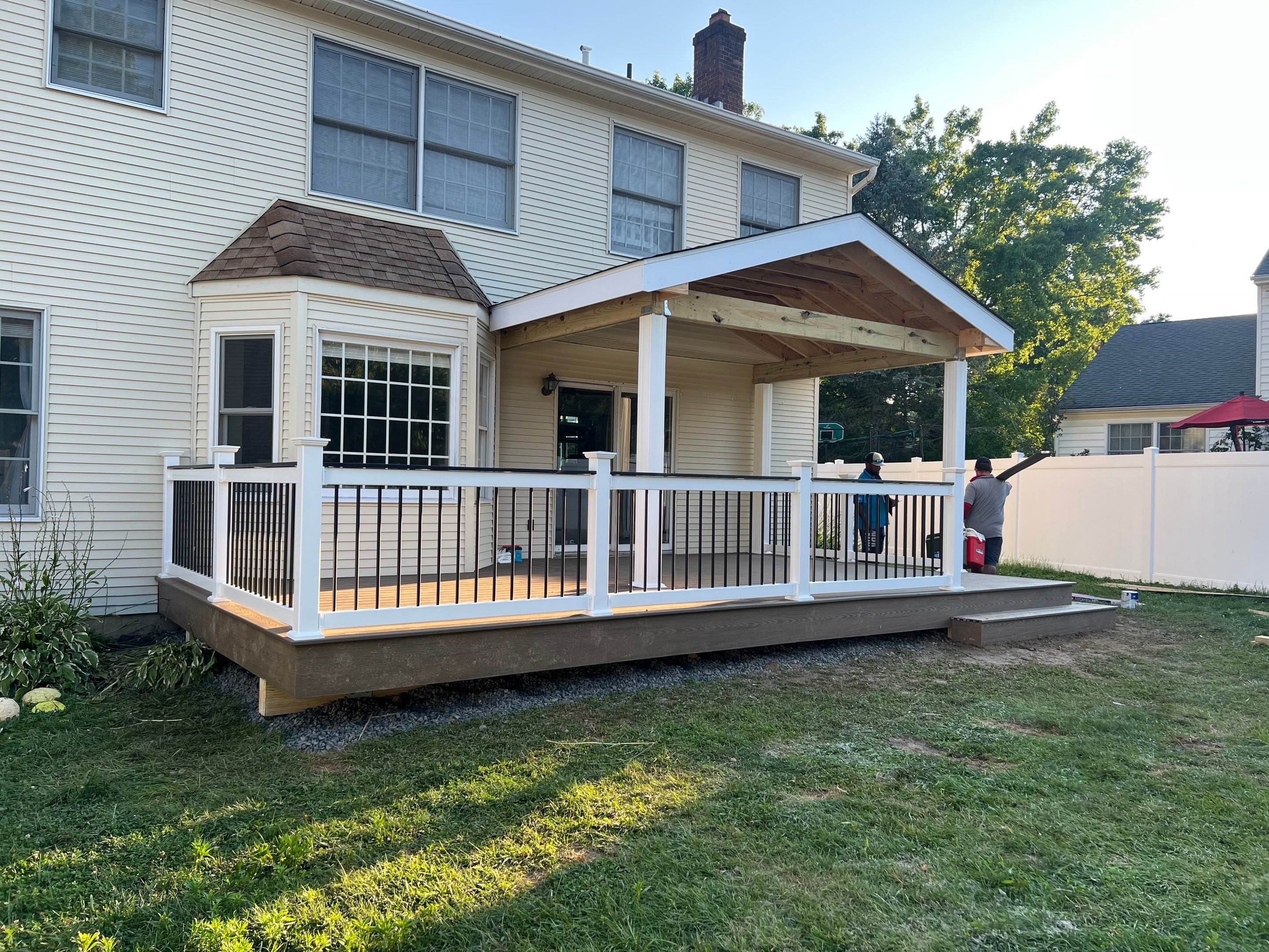 New deck and open porch Newton PA by deck guardian