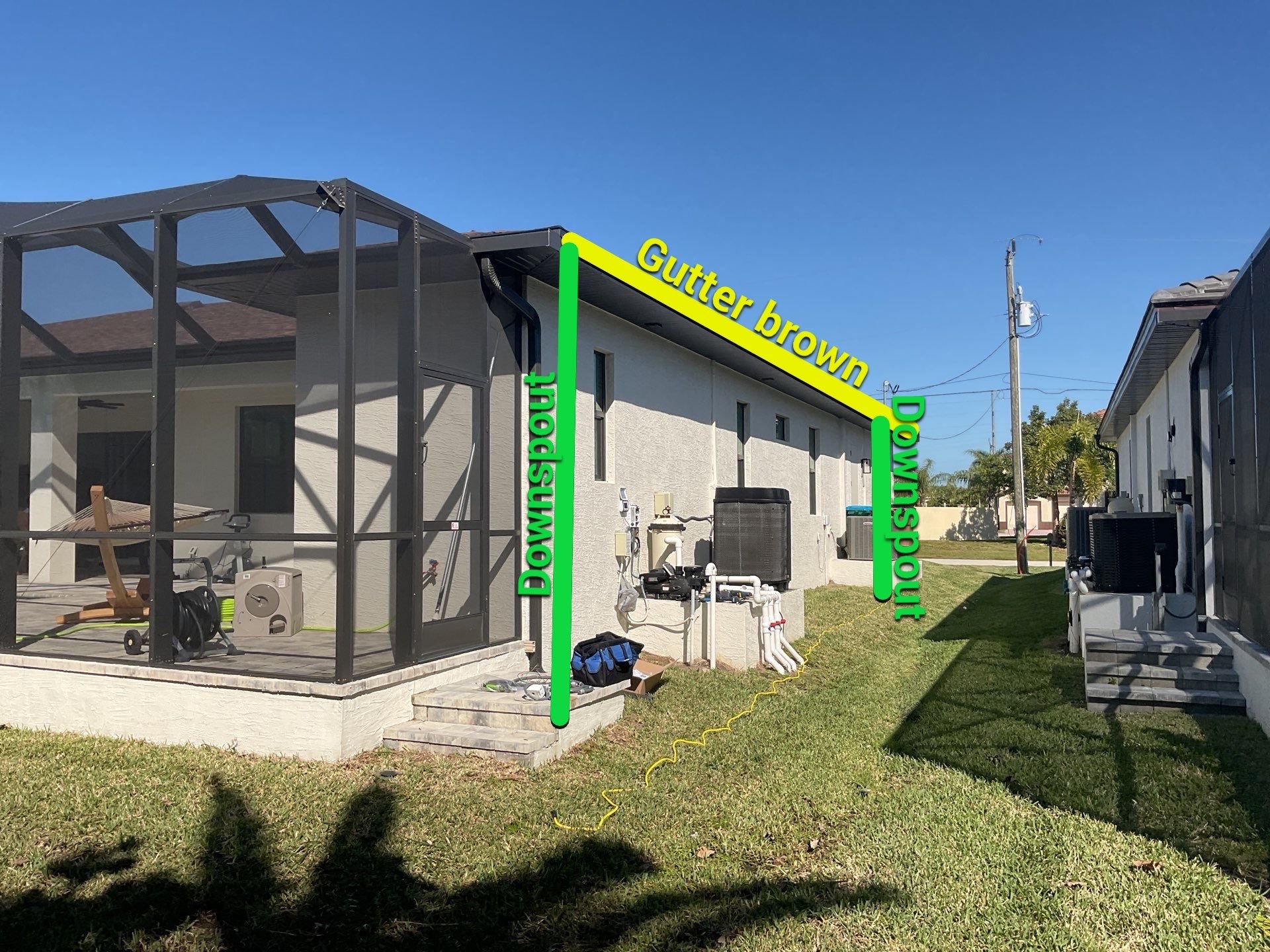 Seamless Gutter Installation using Musket Brown Seamless Gutters in Cape Coral FL by Gutter Professors