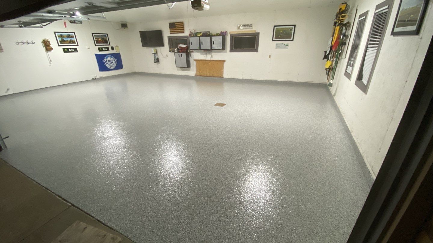 Garage using Slate Stone by Select Painting, Coatings & Garage Cabinets