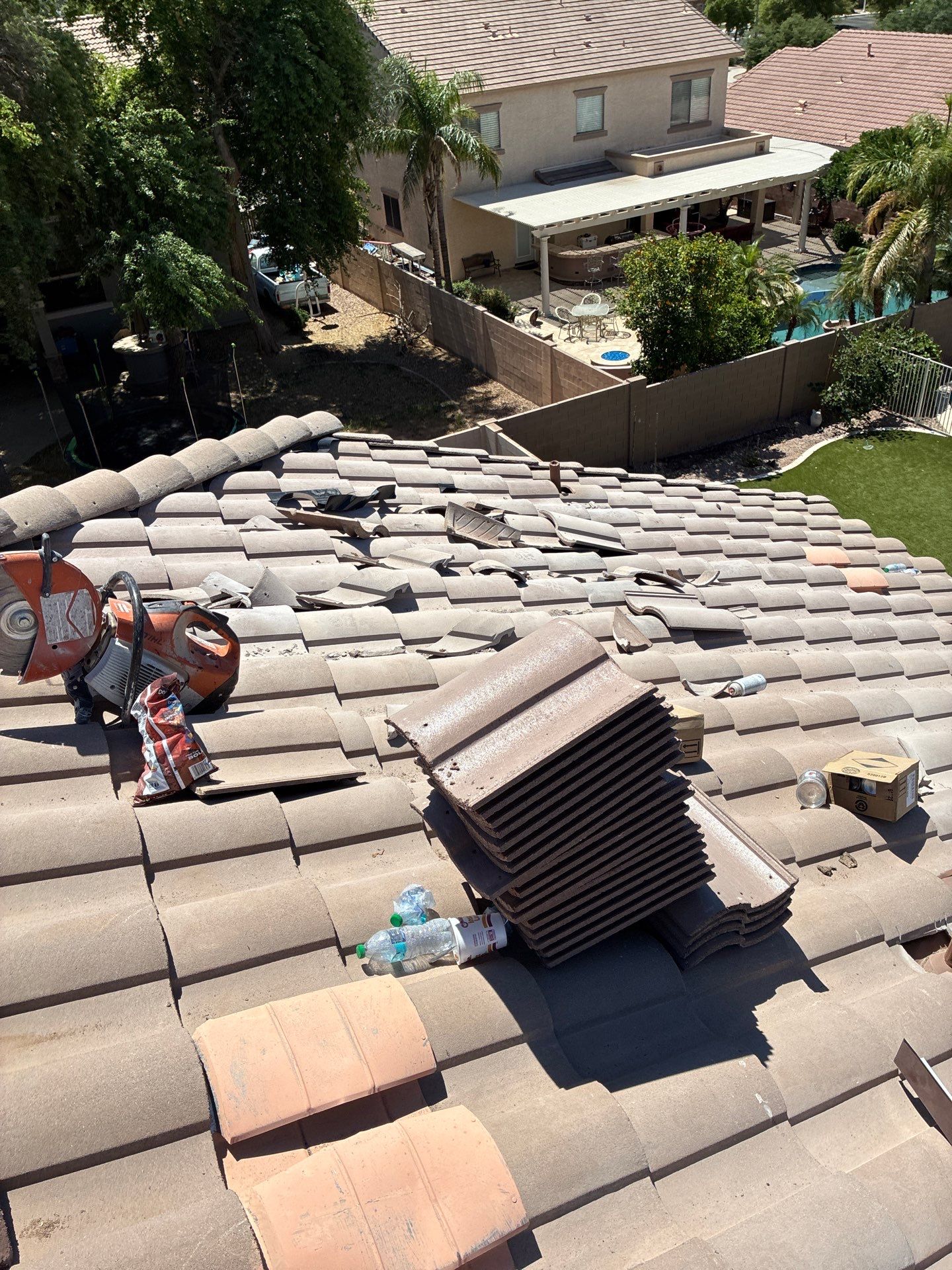 Tile Reset using Concrete Tiles in Mesa, Arizona by Weather-Tite Roofing