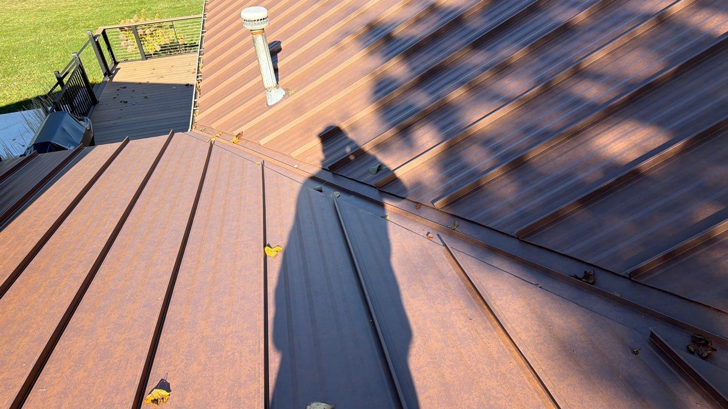 Roof Replacement using MS Standing Seam Roof Western Rust by 180 Contractors