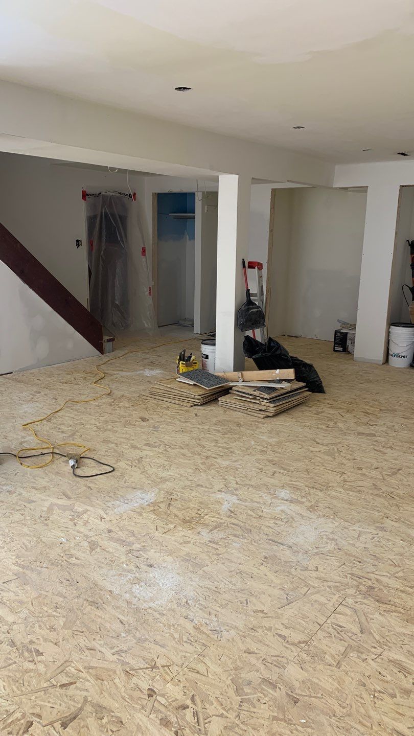 Basement rebuilt after flood by Eco-Nature Construction Inc.