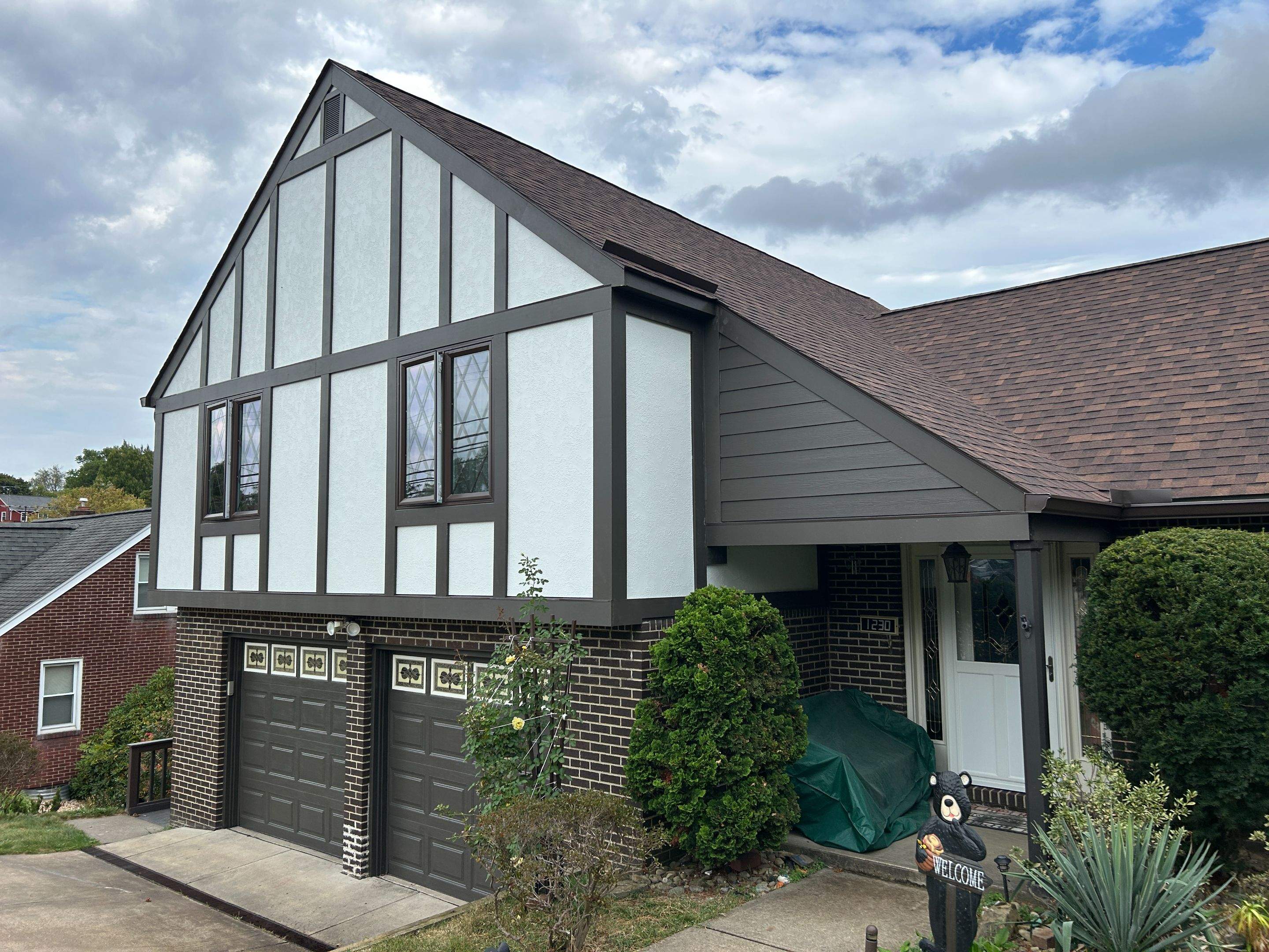 James Hardie Stucco Panel Tudor Remodel by Ideal Siding Pittsburgh