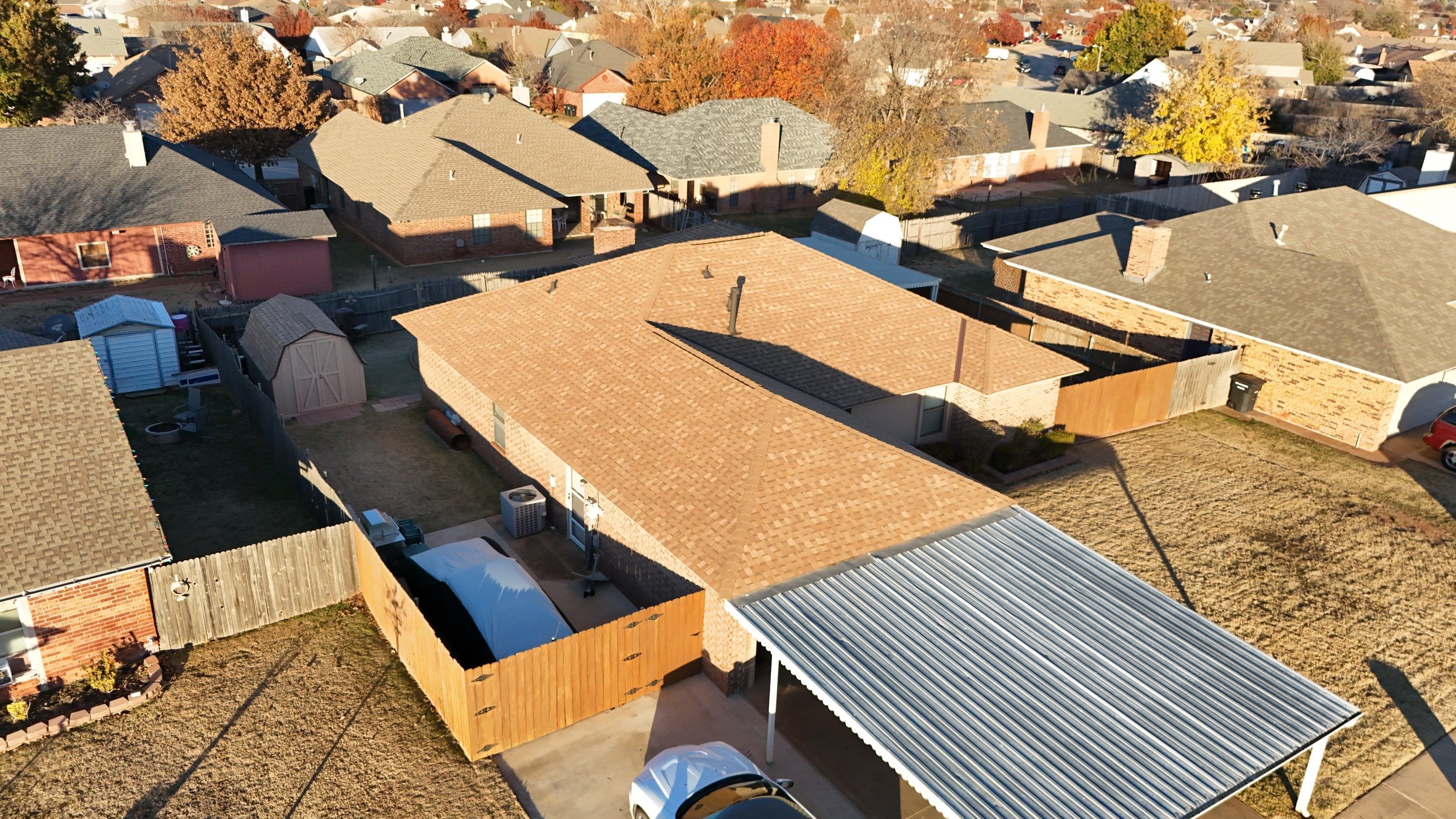 Residential Roofing Installation using titan xt rustic cedar by Thunder City Roofing