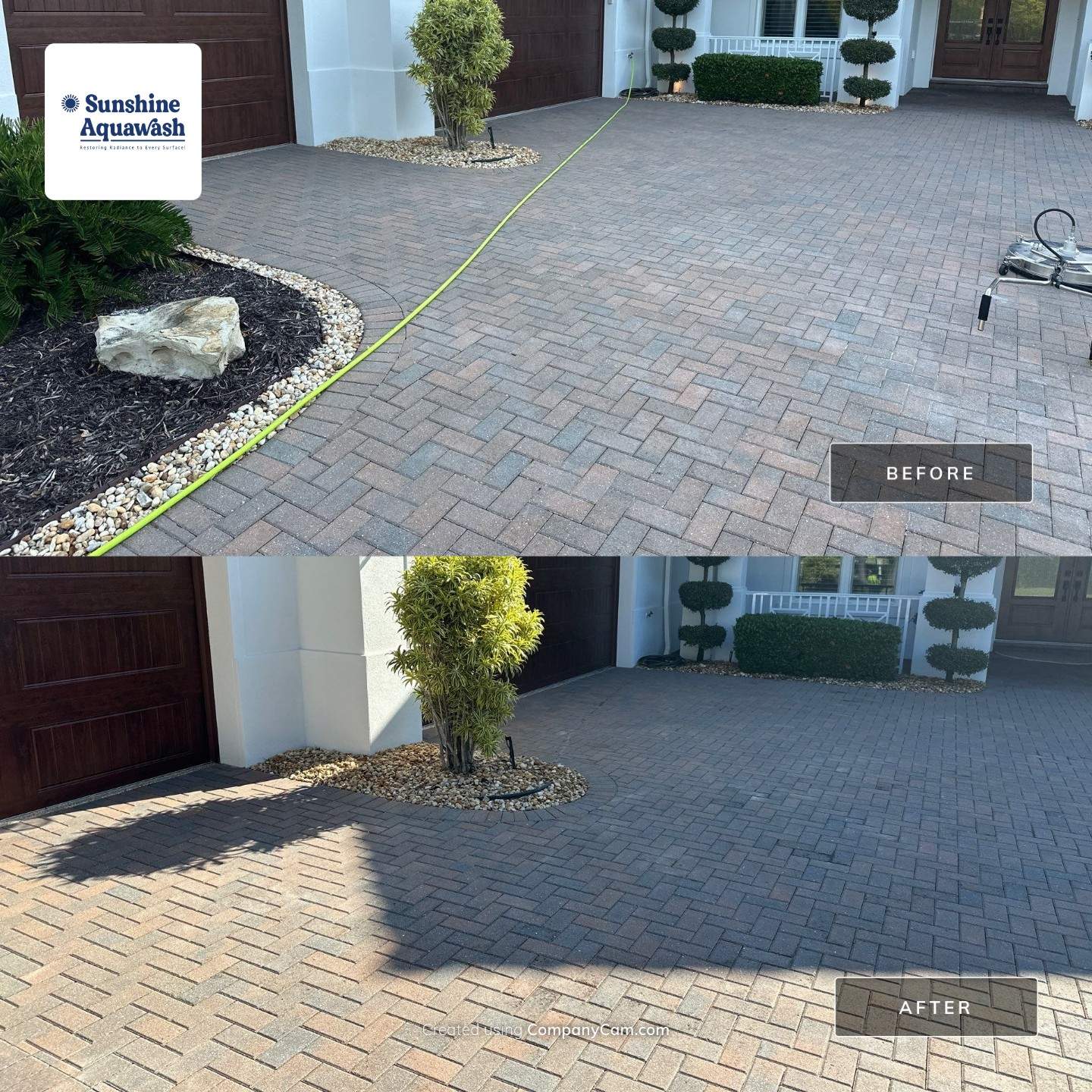 Paver Driveway Cleaning in Winding River Community, Bradenton, FL by Sunshine AquaWash